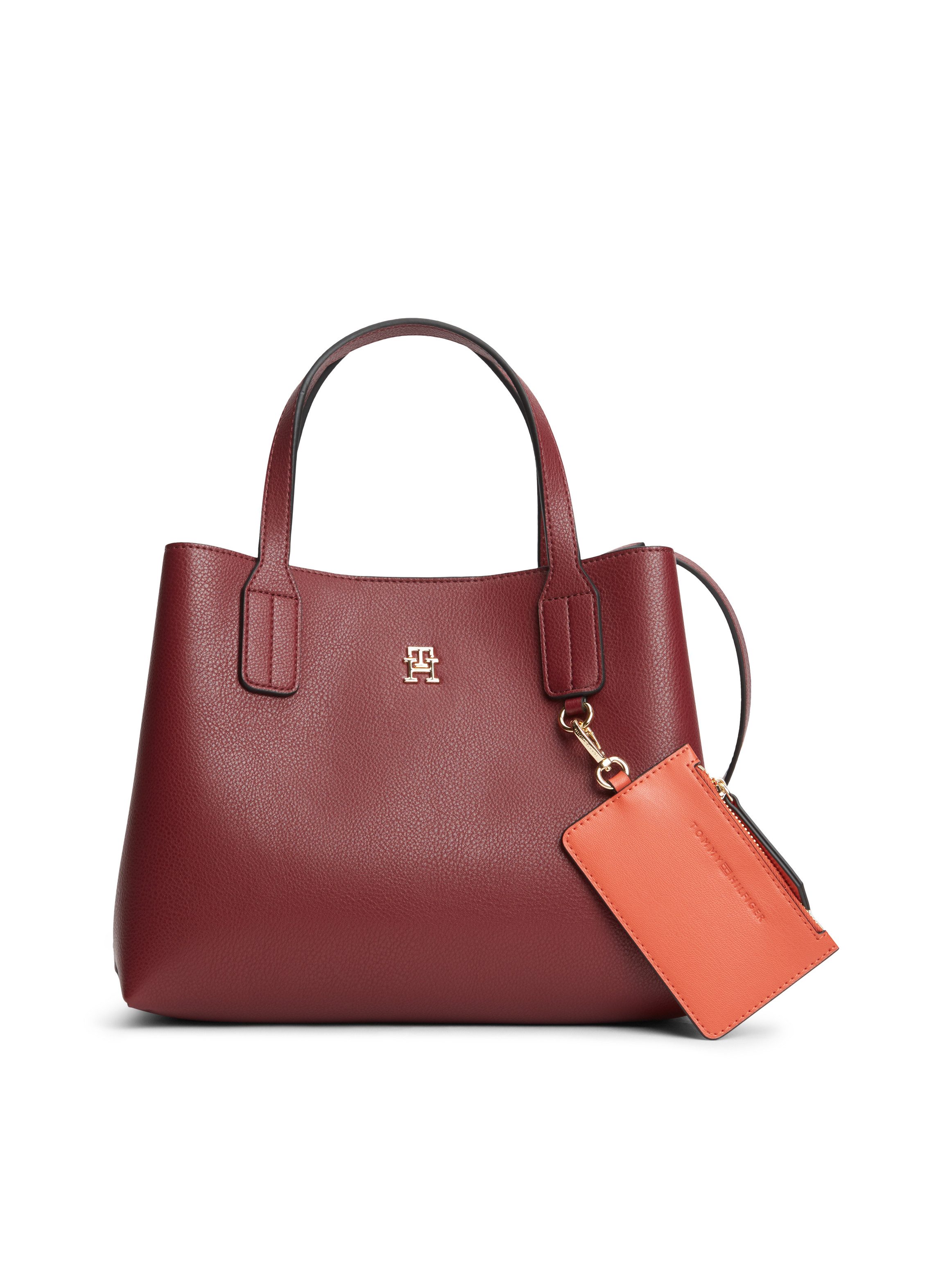 Tommy Hilfiger Henkeltasche TH ICON MINI SATCHEL (Set, Abnehmbares Reißverschluss-Täschchen), Damen Tragetaschem Umhängetasche mit abnehmbarem RV-Täschchen