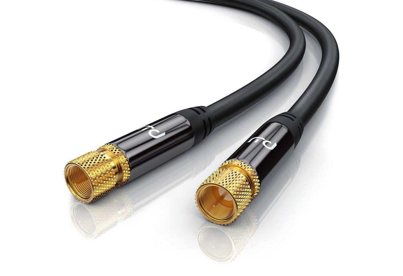 Primewire Premium HDTV SAT Koaxialkabel, 4fach Schirmung, 135dB, 75 Ohm - 0,5m SAT-Kabel, Koax, F-Verbinder (50 cm), Antennenkabel für Sat-Schüssel, Receiver, Multischalter, TV-Anschluss