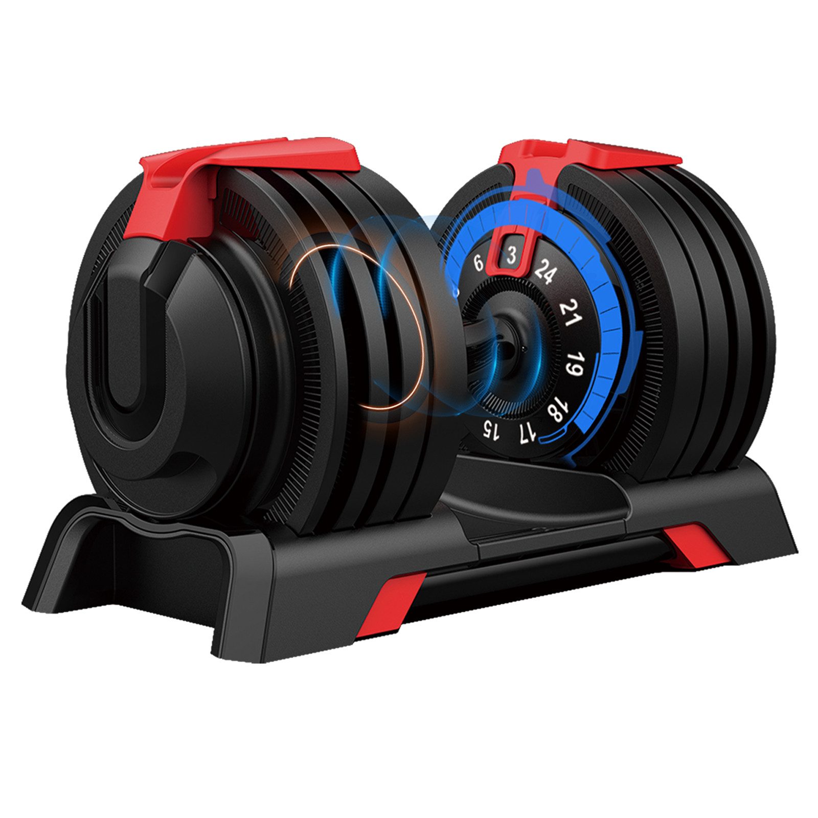 DH FitLife Hantel verstellbare Hanteln, (3 bis 24 KG mit 12 Gewichtsstufen), Hanteln Kurzhanteln verstellbar, variable Gewichte 12 in 1