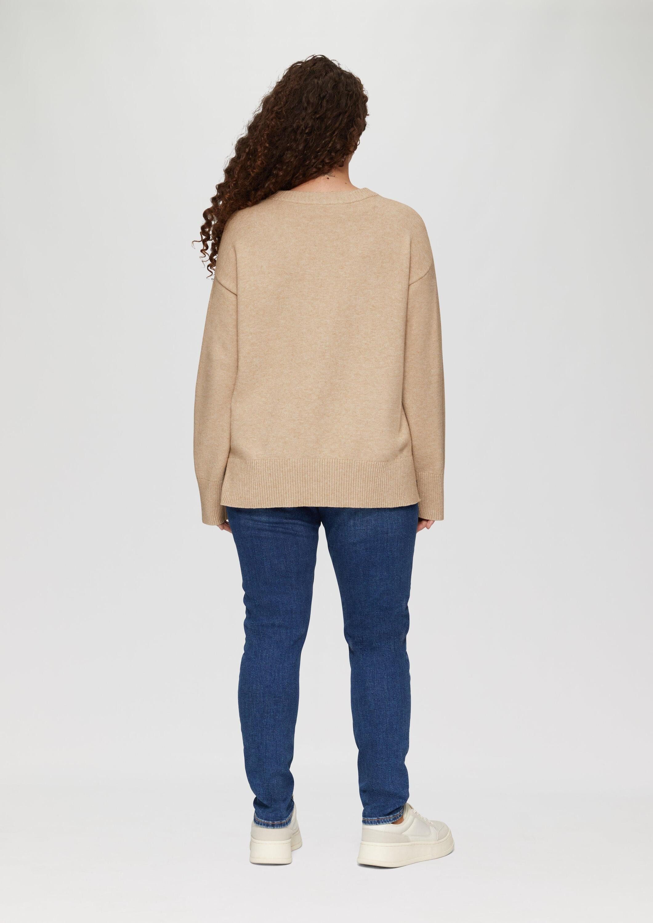 QS Longpullover Strickpullover Weicher Strickpullover mit überschnittener Schulter