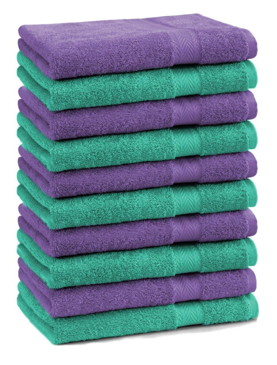 Farbe Baumwolle 10 und lila, Stück 30x50 cm Baumwolle 100% Gästehandtücher Gästehandtücher Betz Premium smaragdgrün 100% Gästetuch-Set