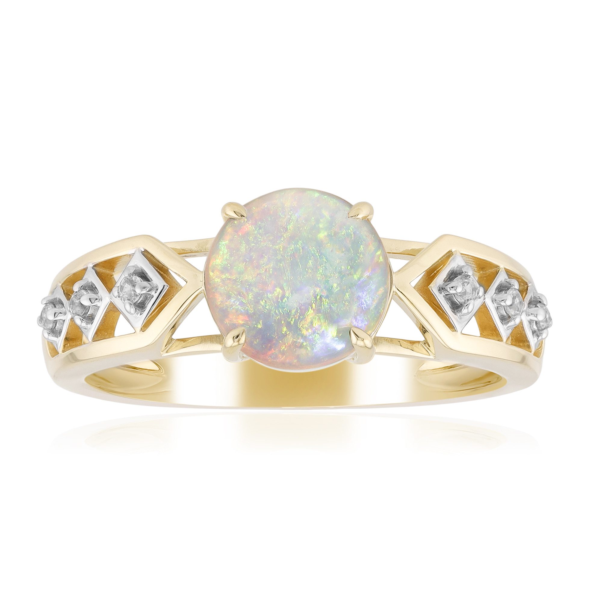 Cavill Goldring Mintabie-Opal-Ring aus Gelbgold, Australien, 0,77 ct (1-tlg)