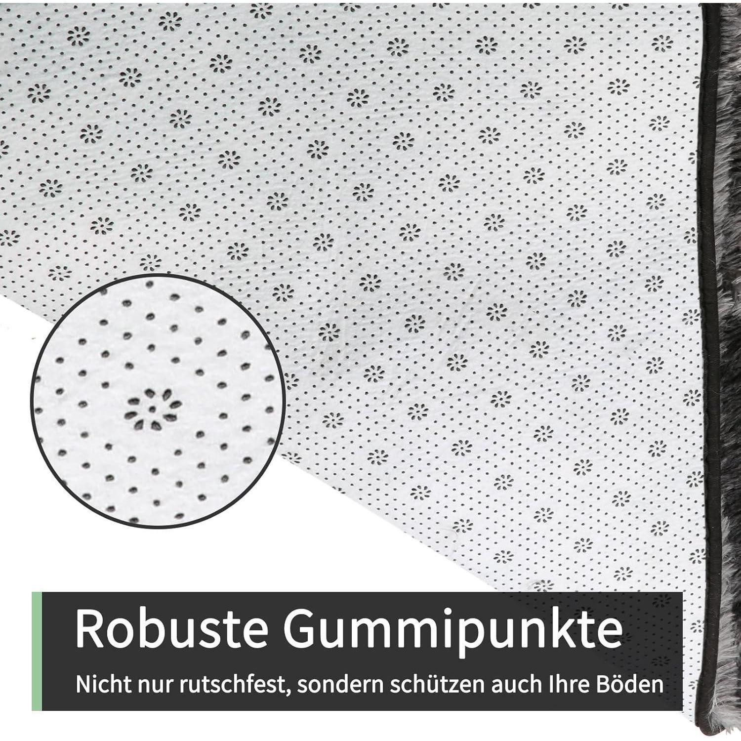 LuxusKollektion Hochflor-Teppich Teppich Hochflor grau Batik Dunkelgrau 240 x 340 cm (Rechteckig) – Bild 4 von 5