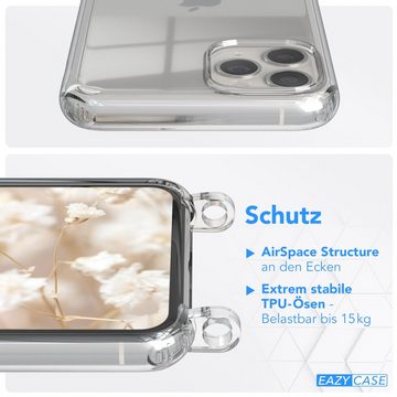 EAZY CASE Handykette Boho Umhängeband für Apple iPhone 11 Pro 5,8 Zoll, Hülle aus Silikon mit Kettenband Wechselgurt flexibles Trageband Natur