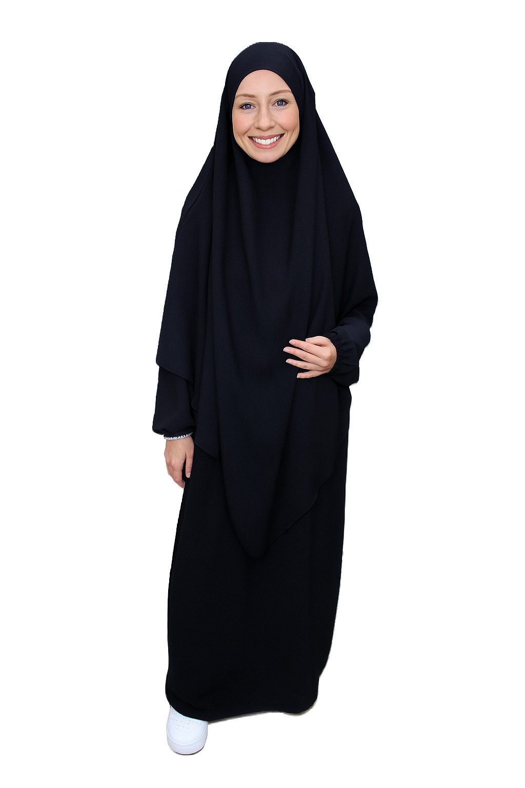 Aymasal Maxikleid Abaya Khimar Set in gleicher Farbe Kaftan Khumur Islam Mo günstig online kaufen
