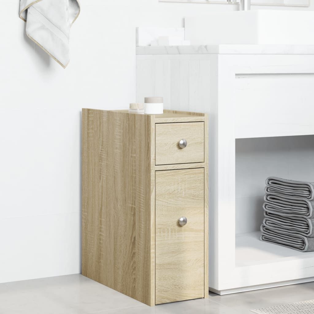 vidaXL Fächerschrank Badschrank Schmal mit Rollen günstig online kaufen