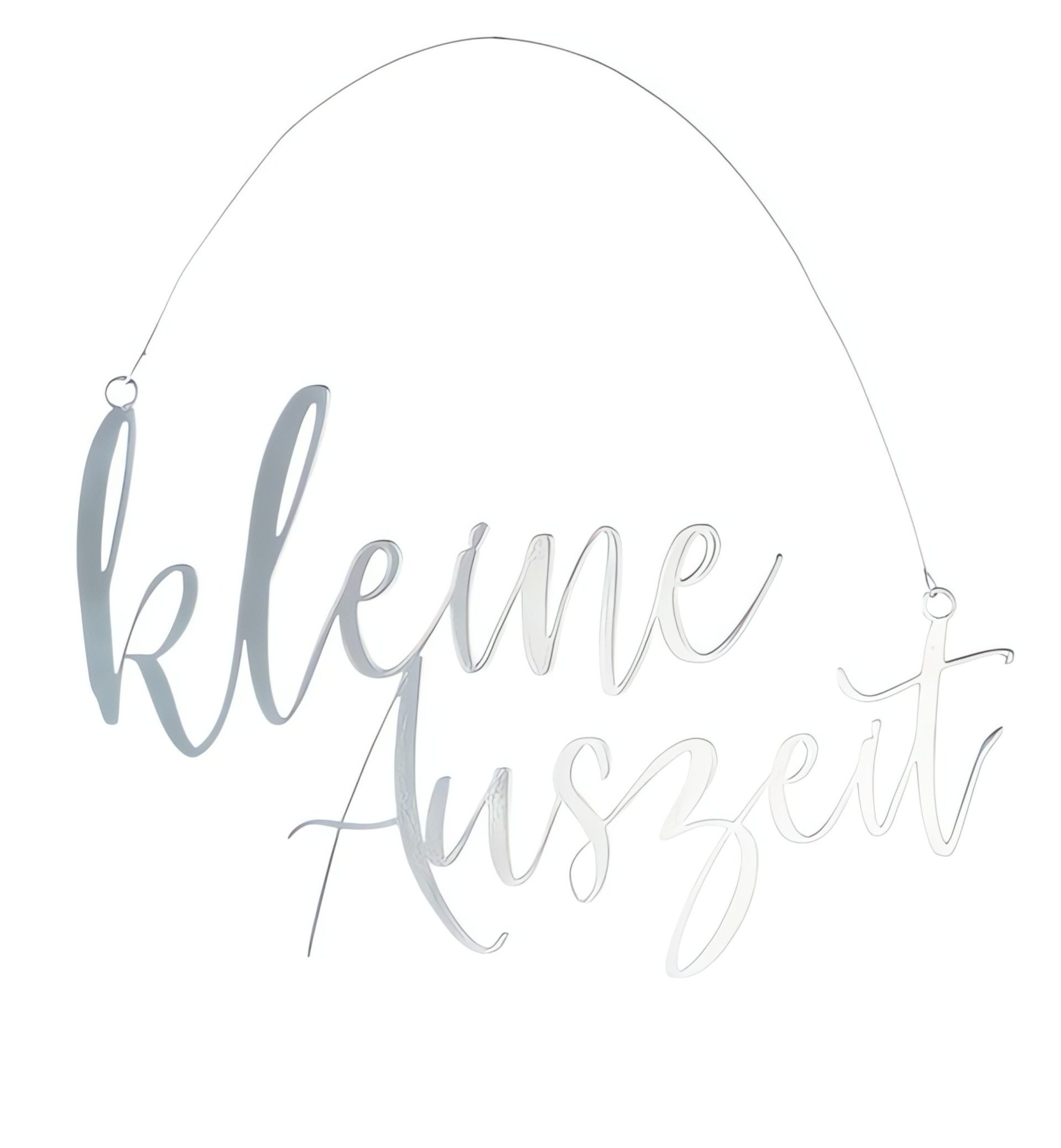 GILDE Deko-Schriftzug Metall Hänger "kleine Auszeit" silberfarben