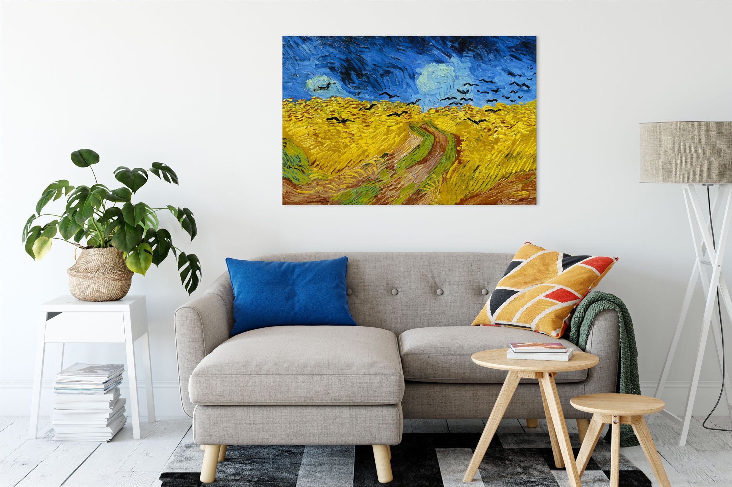 Pixxprint Leinwandbild Vincent Van Gogh - Weizenfeld mit Krähen, Vincent Va günstig online kaufen