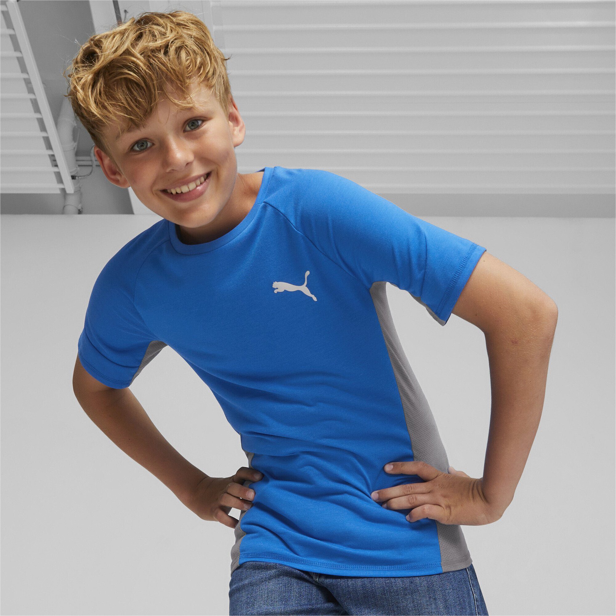 PUMA T-Shirt Evostripe T-Shirt Jugendliche, Seitliche Mesh-Einsätze | Funktionsshirts