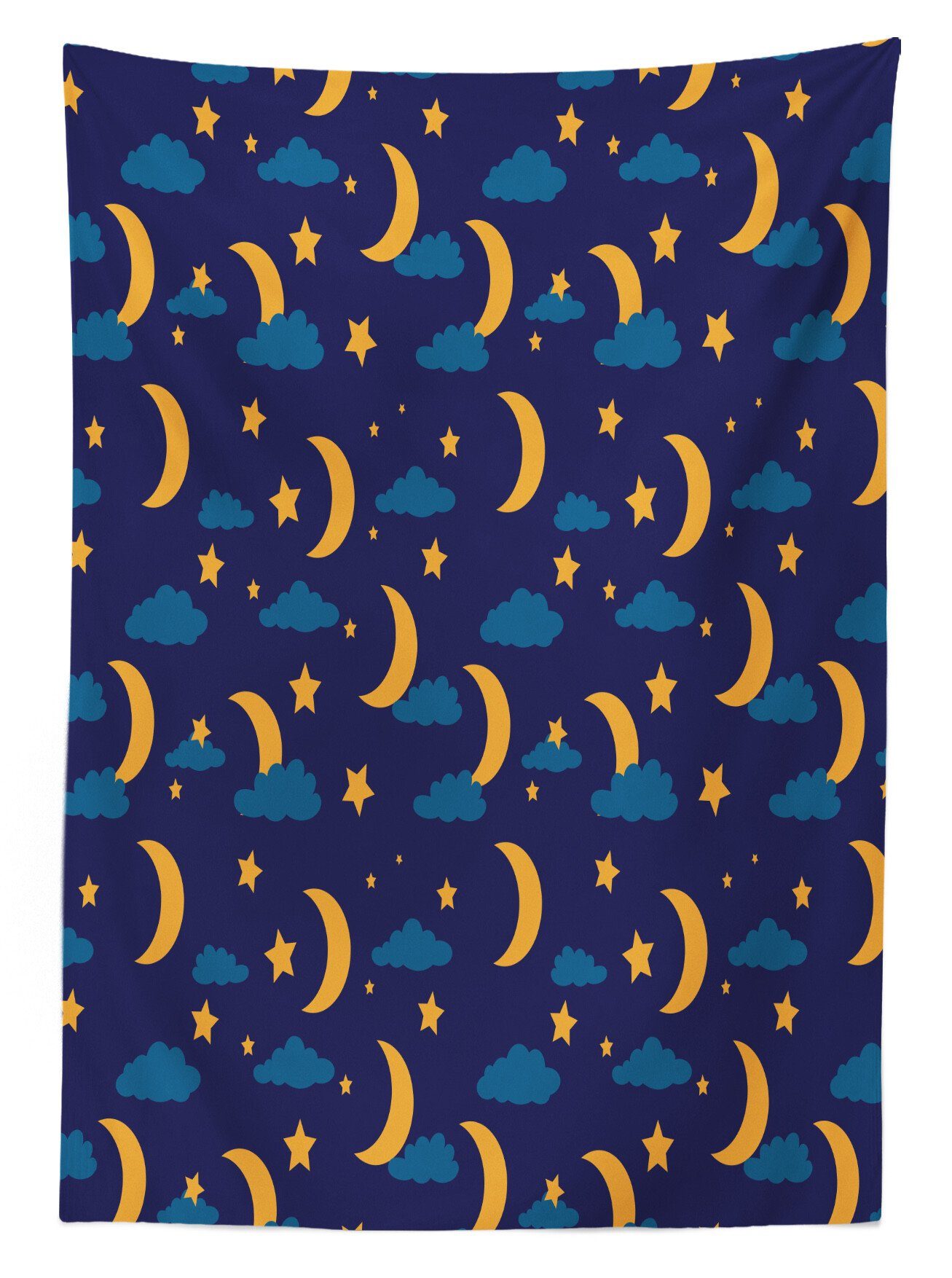 den geeignet Farbfest Crescent Waschbar Farben, Moon Klare Bedtime Abakuhaus Clouds Für Bereich Tischdecke Nacht Außen