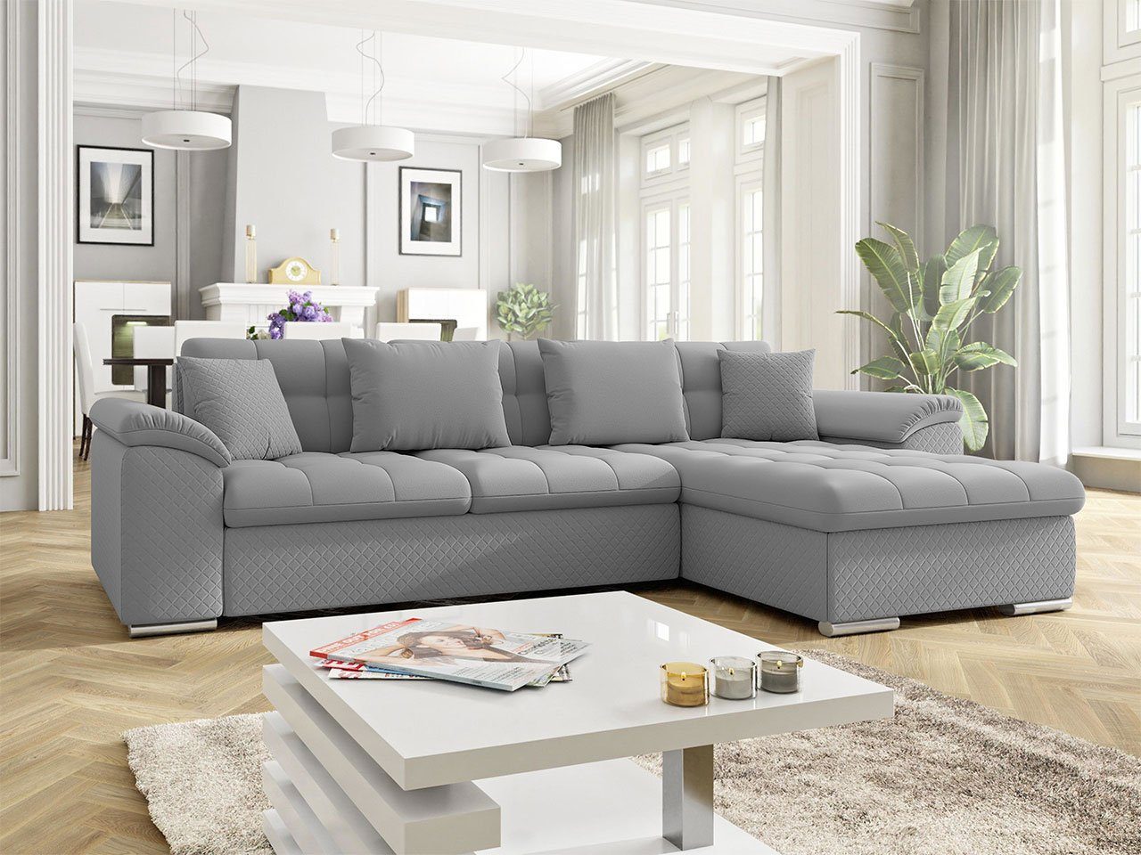MIRJAN24 Ecksofa Diana Premium, Bettkasten Couchgarnitur Farbauswahl und Schlaffunktion, Sofa, mit Polsterecke
