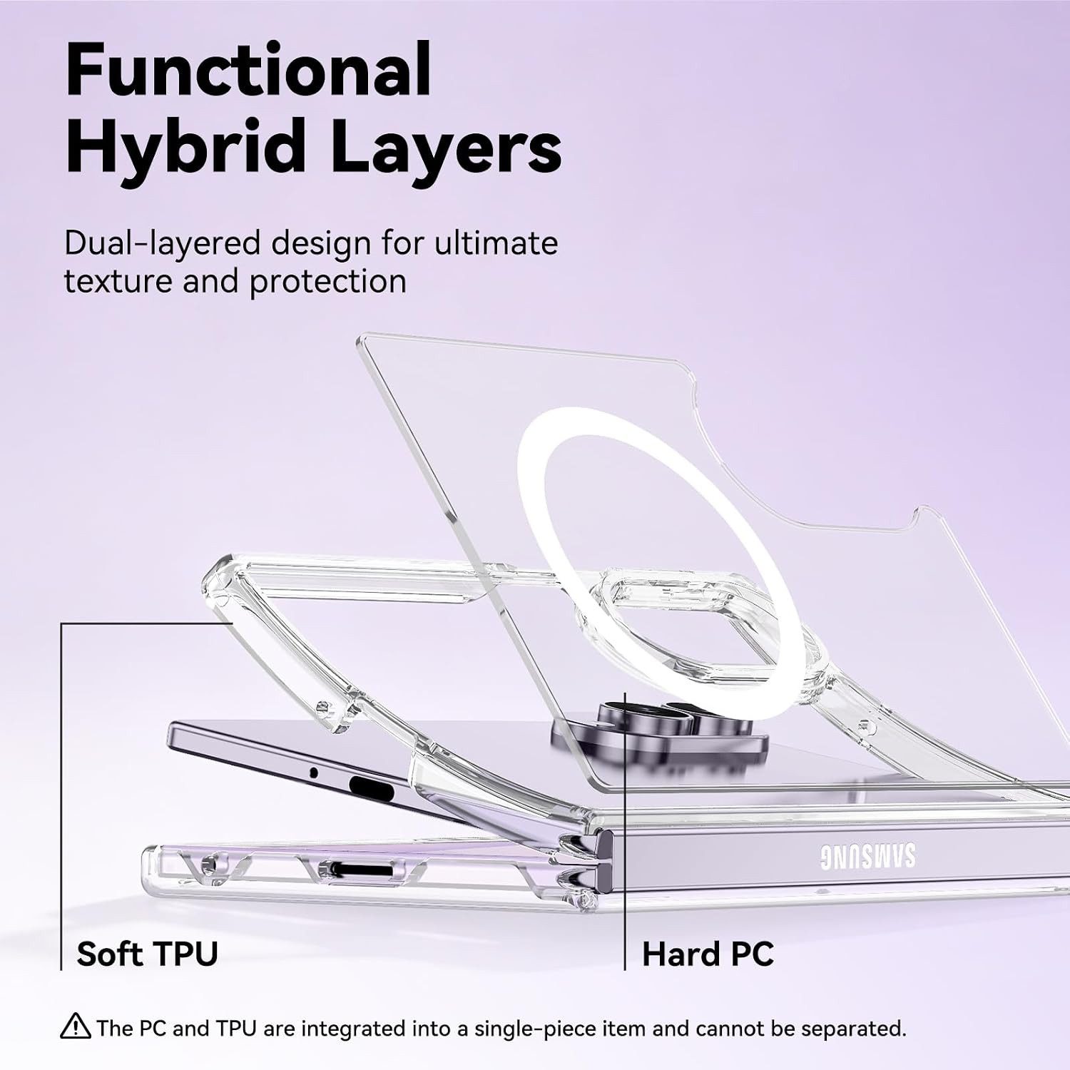 MSM Protech Handyhülle Hülle für Samsung Galaxy Z Fold 8 Ultra 5G Silikon Schutz MagSafe Klar – Bild 4 von 5
