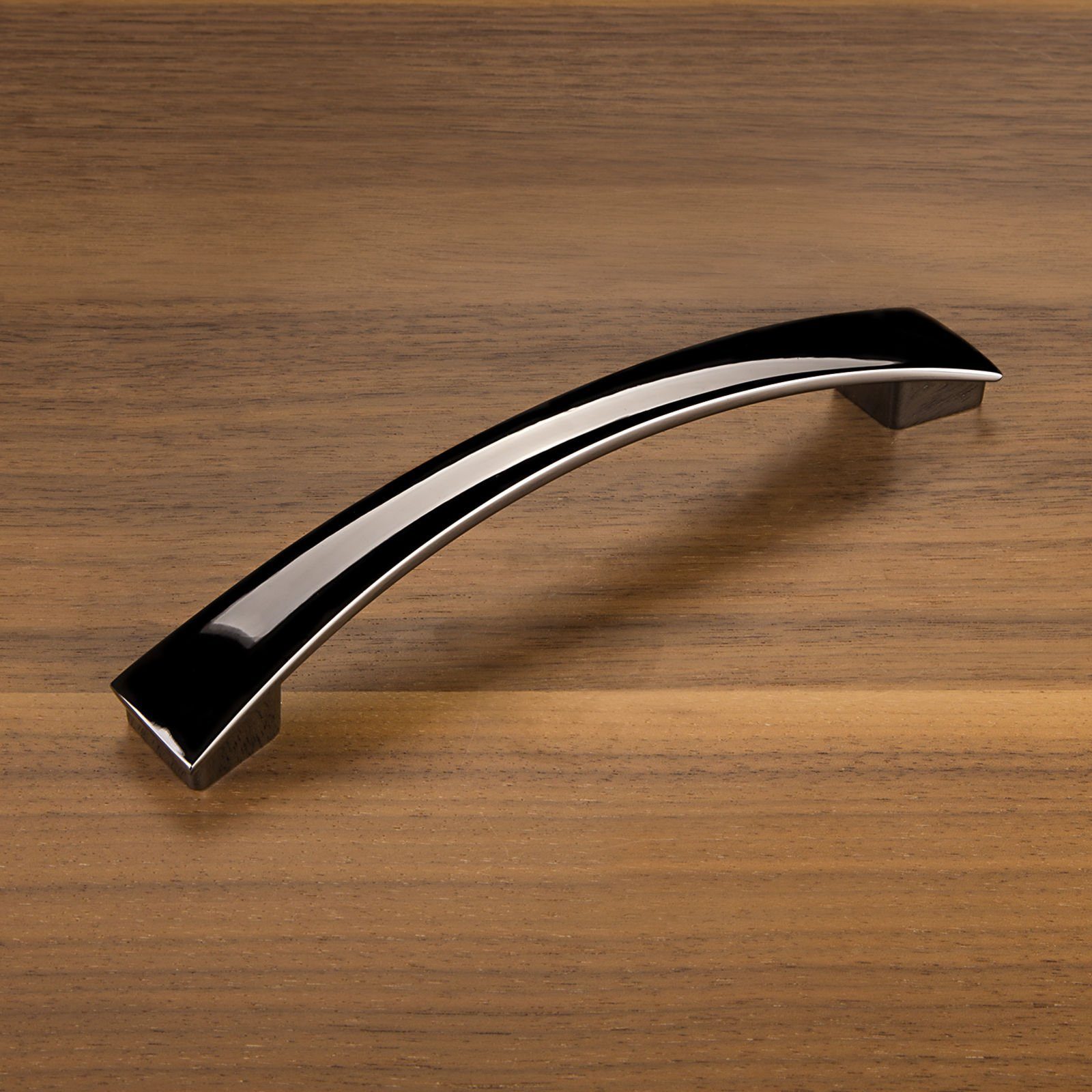 SO-TECH® Möbelgriff Bügelgriff NURIA BA 160 - 320 mm - incl. Schrauben, Lochabstand 160 mm Chrom schwarz - inkl. Schrauben – Bild 2 von 5