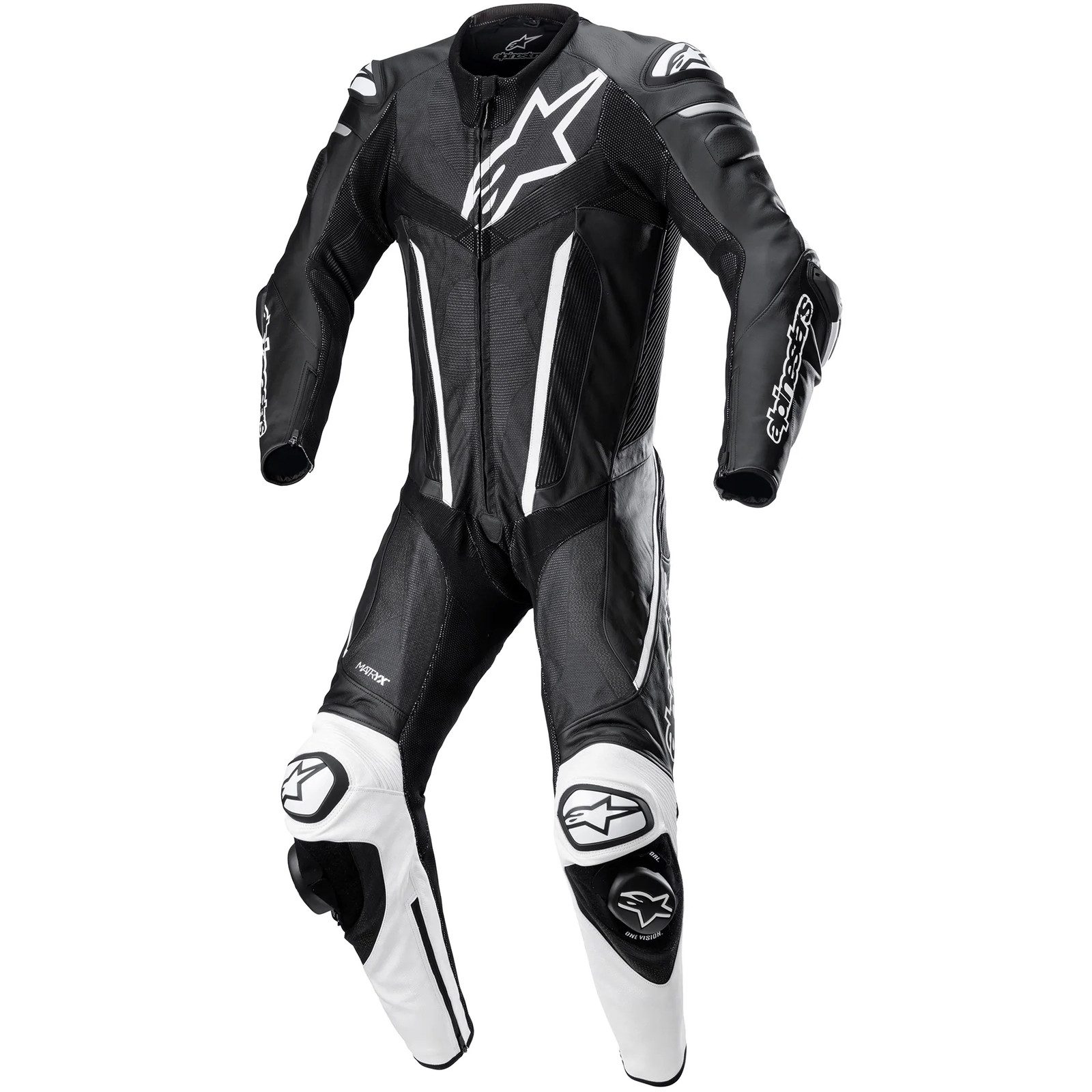 Alpinestars Motorradkombi Alpinestars Fusion 1tlg. Lederkombi Tech Air schwarz / weiss