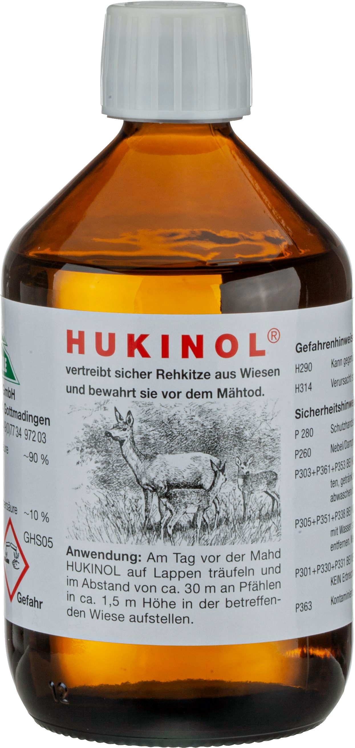 Kieferle Vergrämungsmittel Hukinol 500ml Vergrämungsmittel, Stänkermittel, Wildvergrämer, 500 ml
