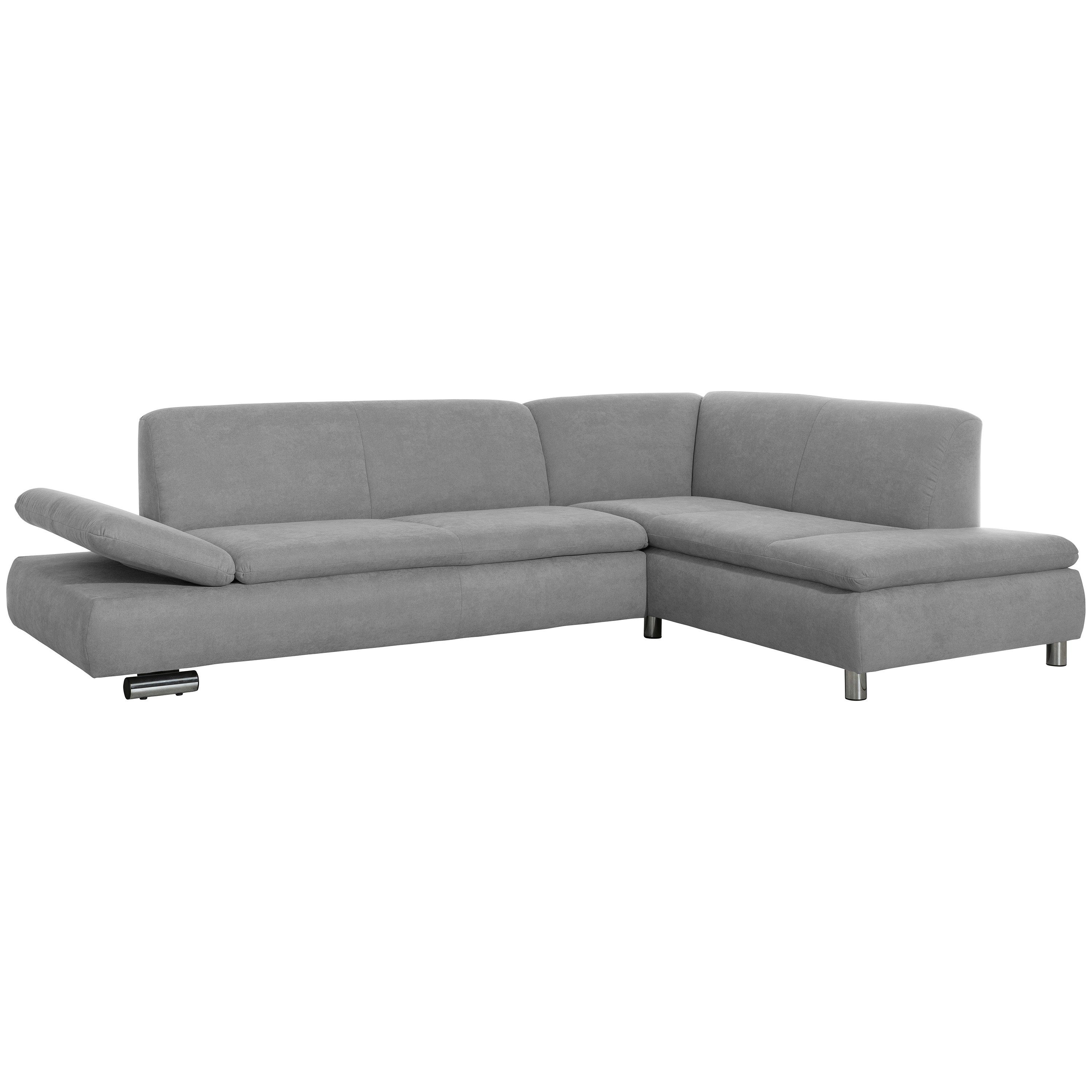 Sofa hellgrau, mit Germany rechts Ecksofa Stück, in Terrence Made 1 links Winzer® Flachgewebe Max 2,5-Sitzer Ecksofa