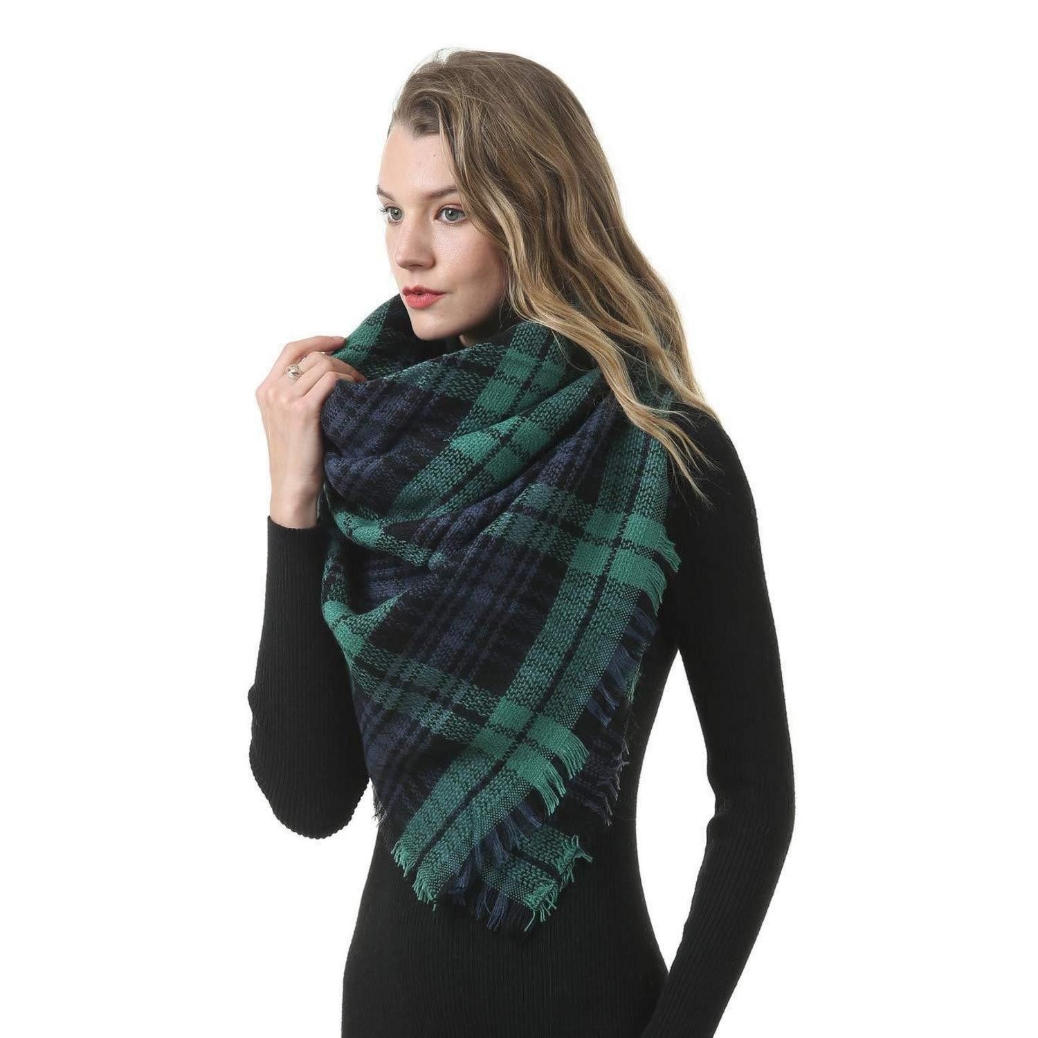 LuxusKollektion Kaschmirschal Schal Damen Imitation Kaschmir Kariert 140x140