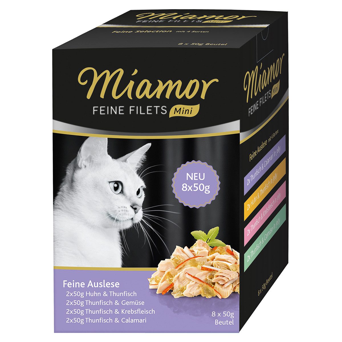Miamor Feine Filets Mini Multibox Feine Auslese 8 x 50 g - 4 Stück, Nassfutter für: Katze