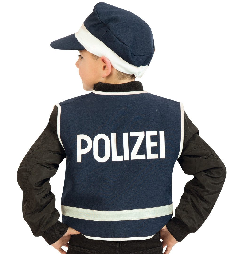 Fries Polizei-Kostüm Kinder Polizist Weste Blau Größen 104 bis 140 Karneval Fasching