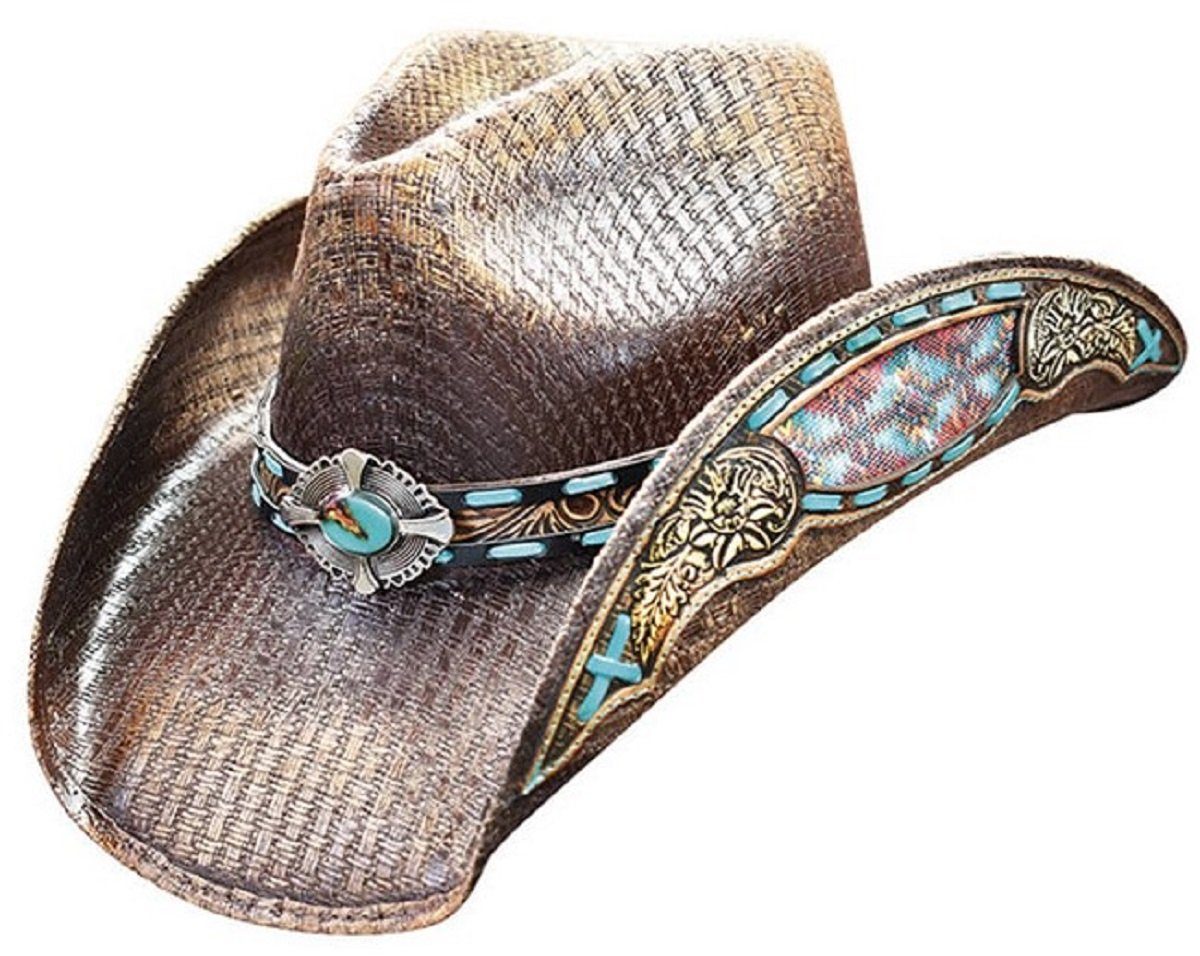 Dallas Hats Cowboyhut BUCKEYE Braun Damen Westernhut mit Pinch Front