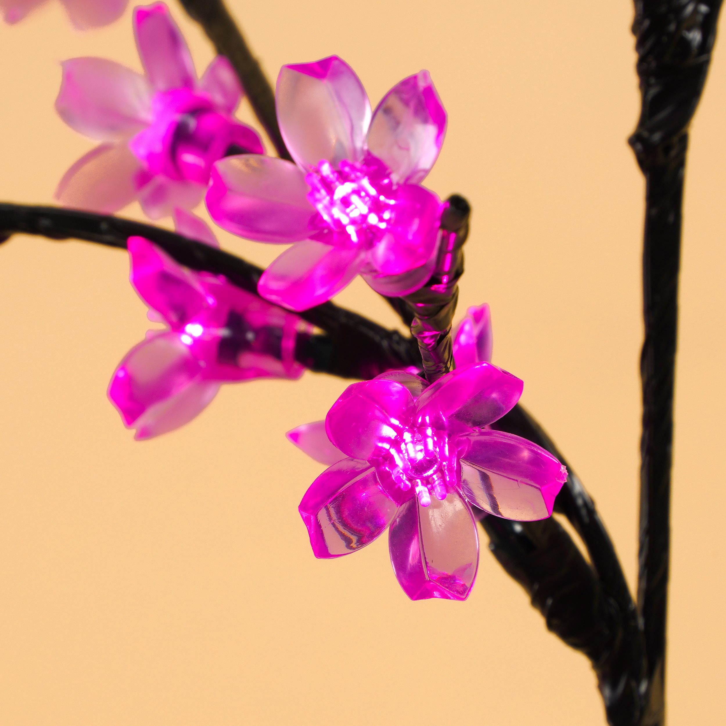 esotec LED Gartenleuchte Solar Blütenstrauch H=60cm, 36 Blüten pink, Dauer-/Blinklicht 102104