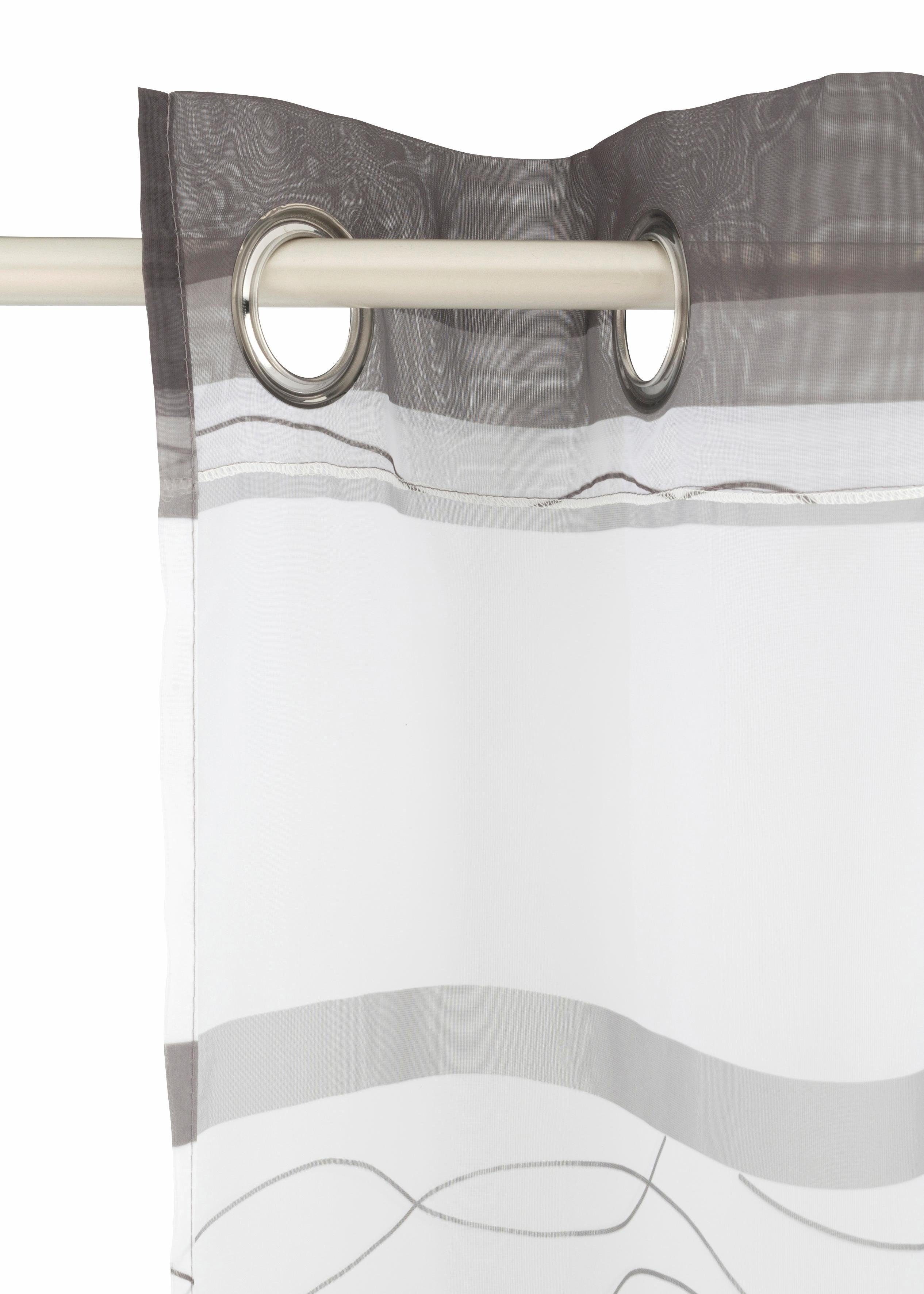 Gardine Jay, my Fertiggardine, transparent, home, grau (2 Voile, St), Ösen transparent Vorhang