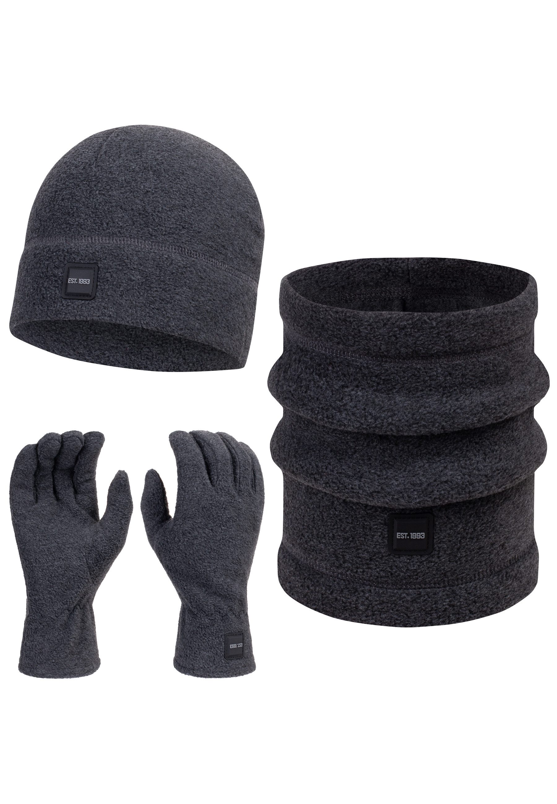 Indicode Fleecemütze INGjert (Set, 3-St) Winter-Accessoire-Set günstig online kaufen