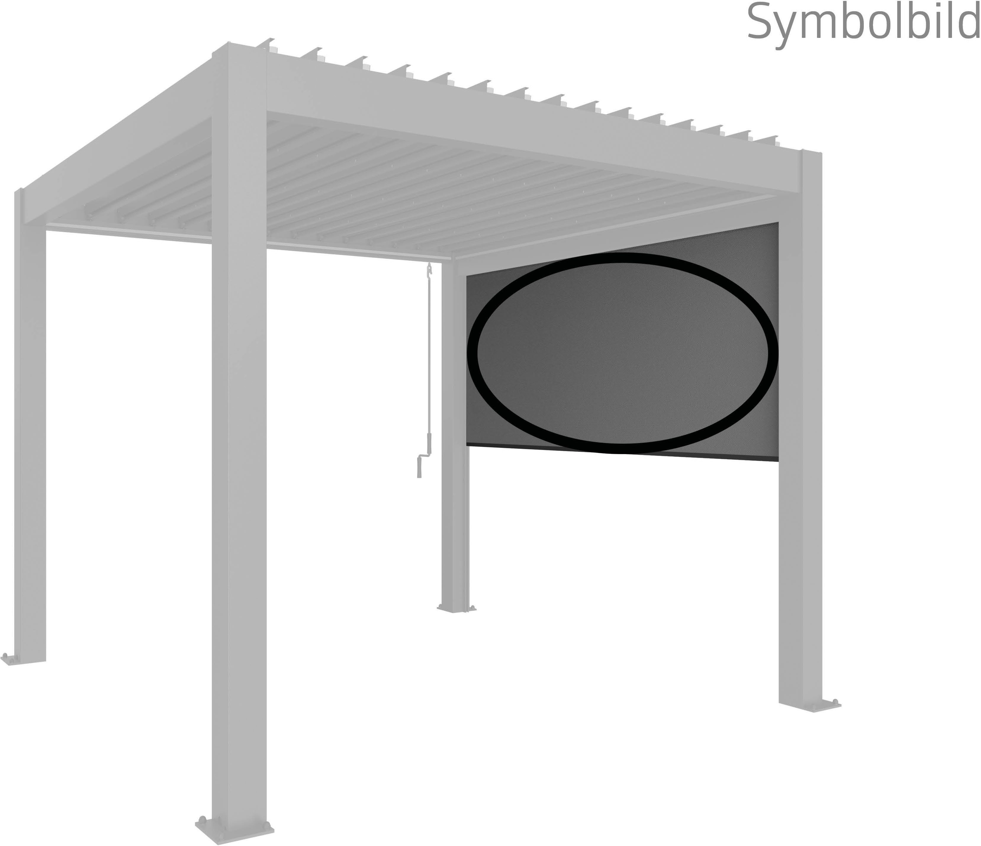 Rollo für Pergola 3m, elektrisch, verschiedene Farben, Biohort, Lichtschutz, verschraubt, Sonnenschutzrollo