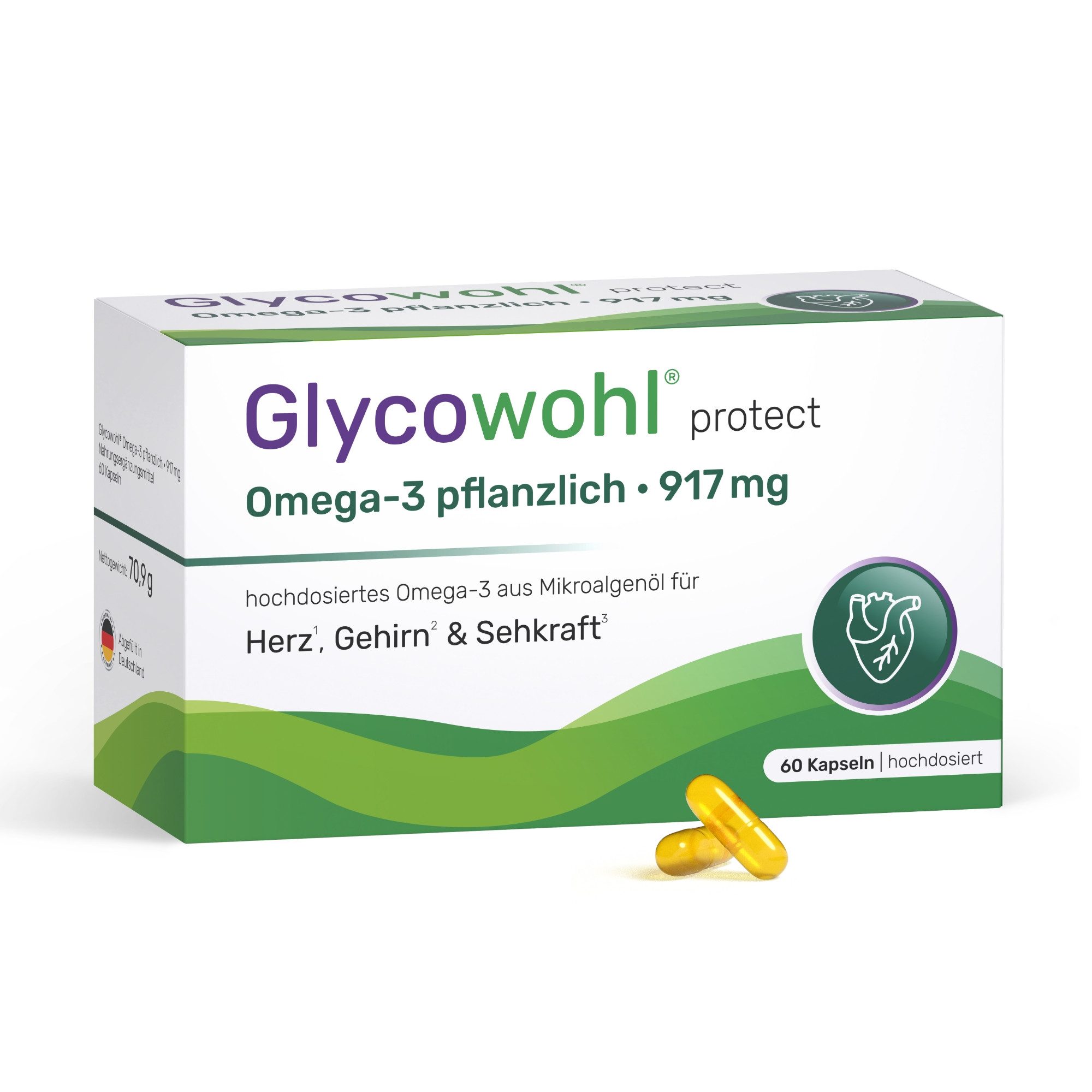 Glycowohl® Omega-3 Kapseln 917 mg vegan + DHA + EPA Kapseln, 70.9 g 0.0 ml