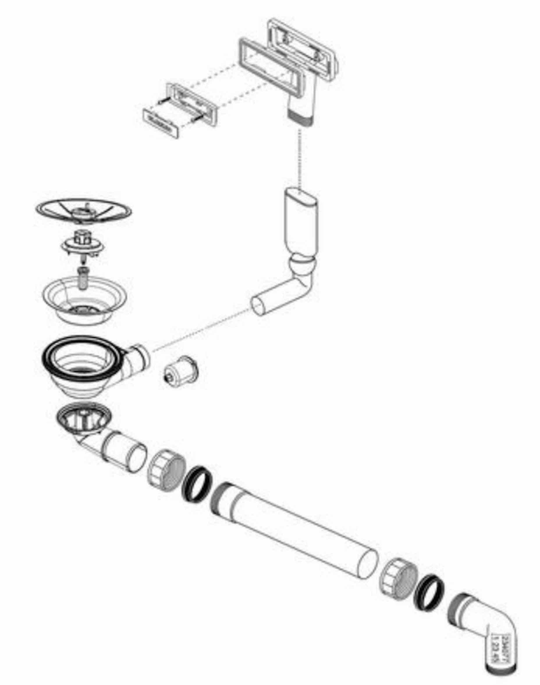 Blanco Einbauspüle BLANCO InFino Ablaufgarnitur 1 x 3,5'' Sieb C-overflow® Handbtätigung