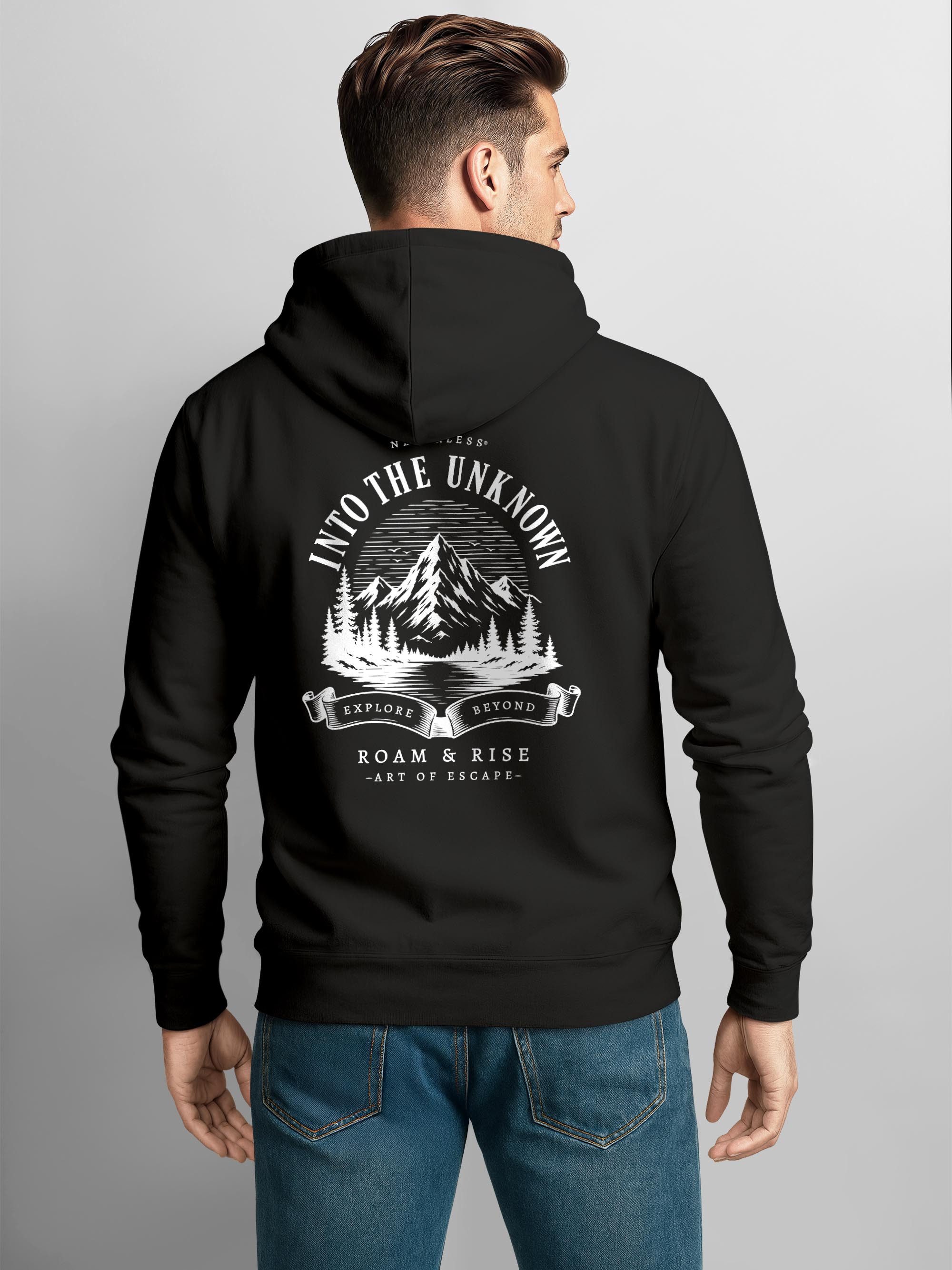 Neverless Hoodie Herren Hoodie mit Into the Unknown-Rückenprint – Regular Fit – Bild 2 von 5