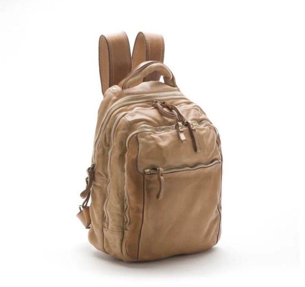 BZNA Rucksack Bernd Backpacker Designer Unisex Lederrucksack, Tolles Design