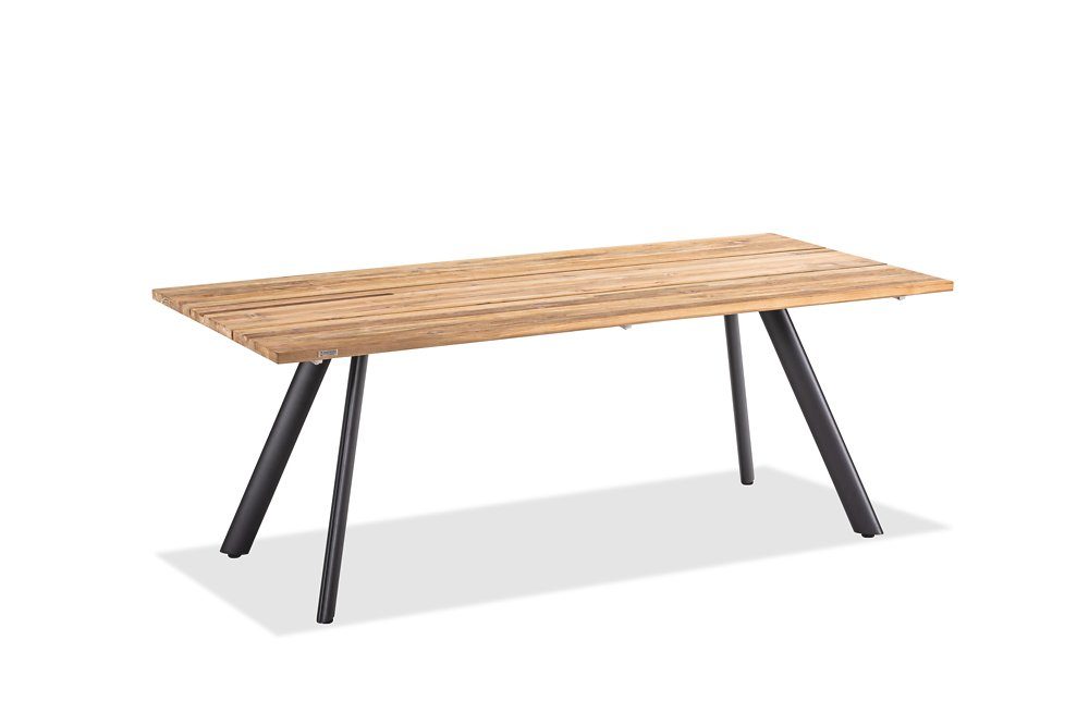 Gartentisch Gartentisch Noha 200x95 Tischplatte Teakholz Stativprofil Aluminium
