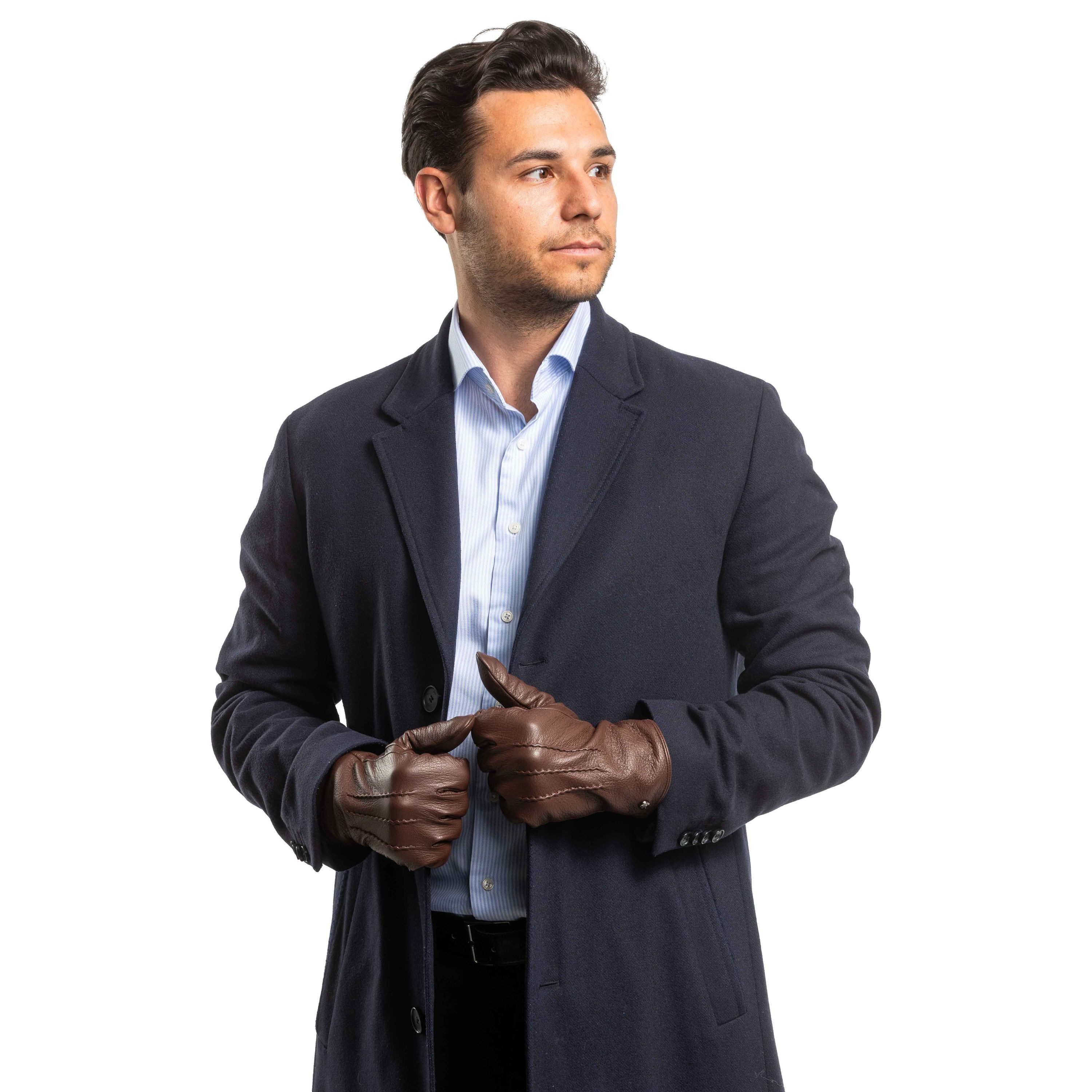 Hand Gewand by Weikert Lederhandschuhe CHARLIE - Ziegenleder-Handschuhe mit Kaschmir-Wolle Fütterung