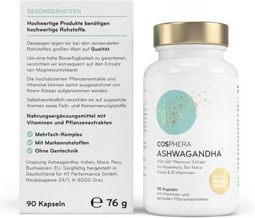 Cosphera Körperpflegemittel Ashwagandha Kapseln 500mg hochdosiert Vegan, 1-tlg.