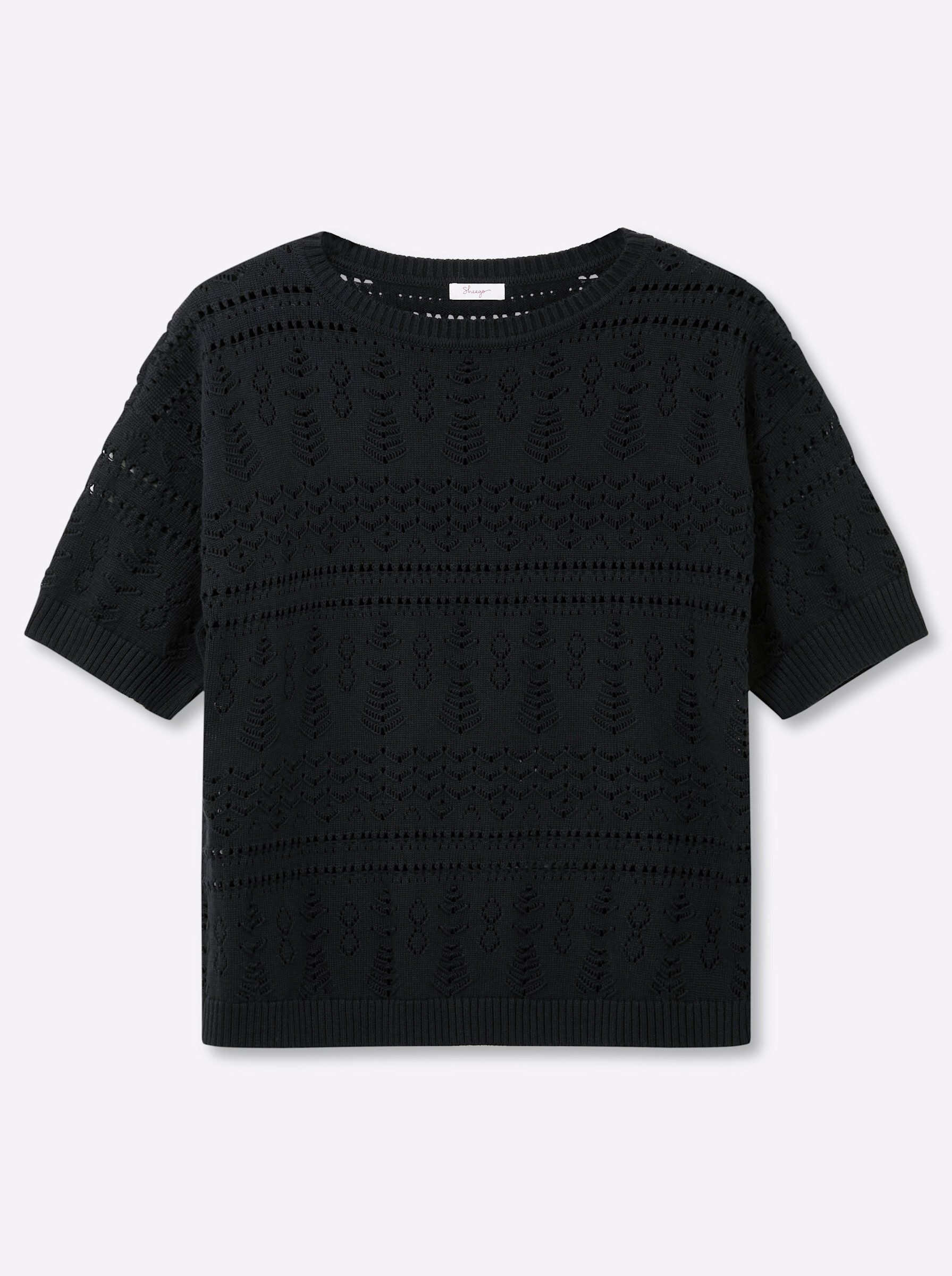 Strickpullover Kurzarm-Pullover Kurzarm Ajour