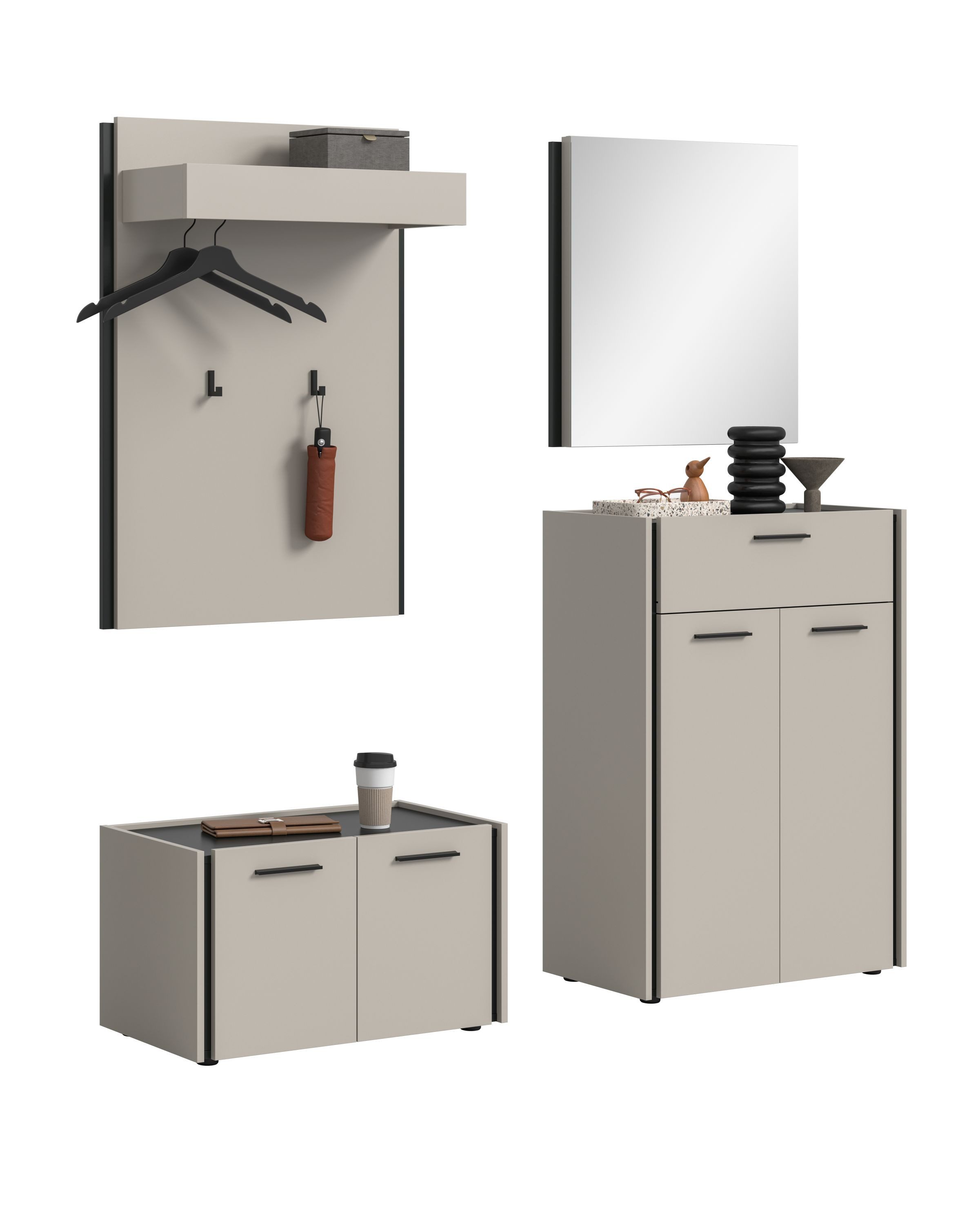 xonox.home Garderoben-Set Emil, in Kaschmir Melamin B/H/T: 165x190x40 cm