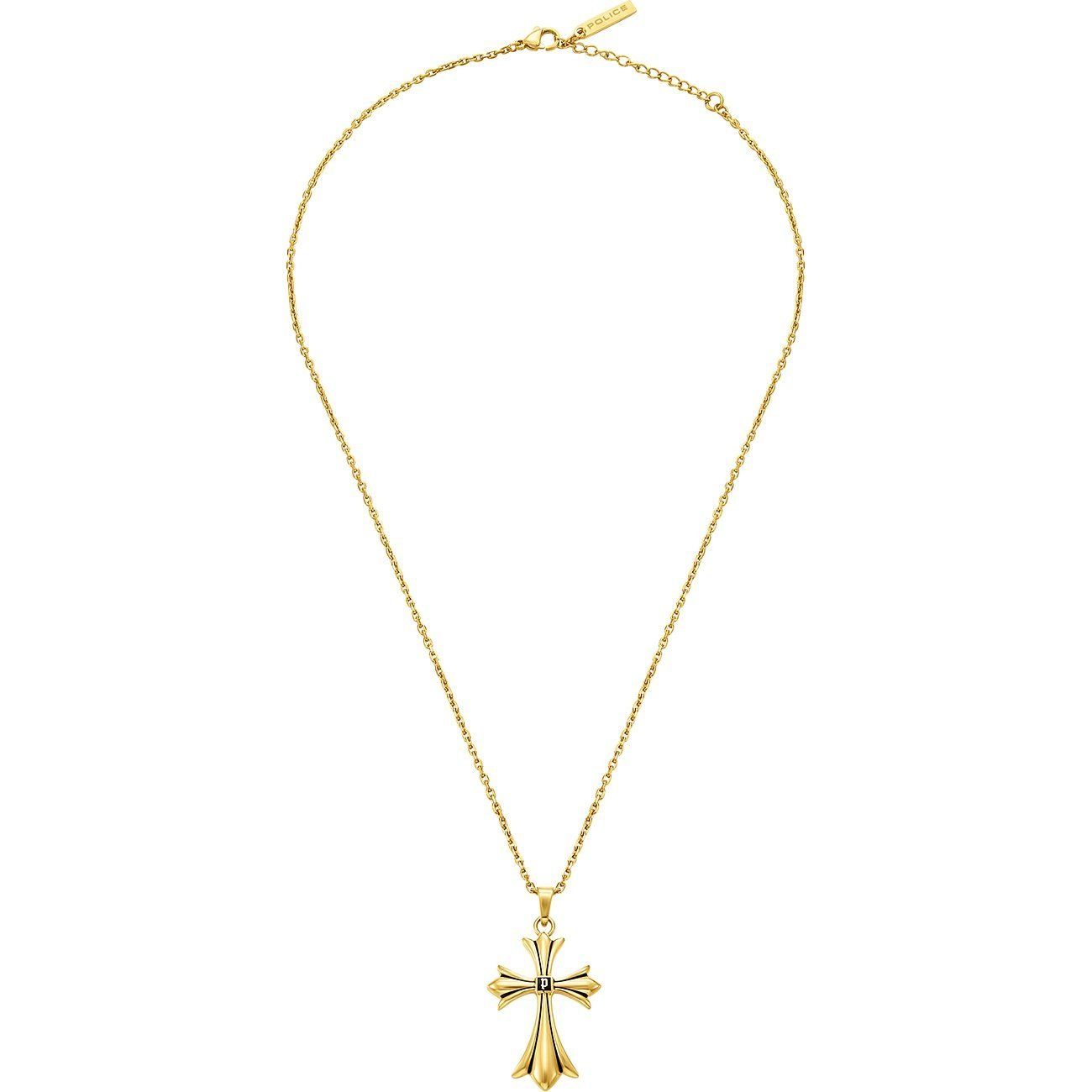 Police Kette und Anhänger Set Police Herren Halskette mit Kreuz PEAGN0009202 Grace IV Edelstahl