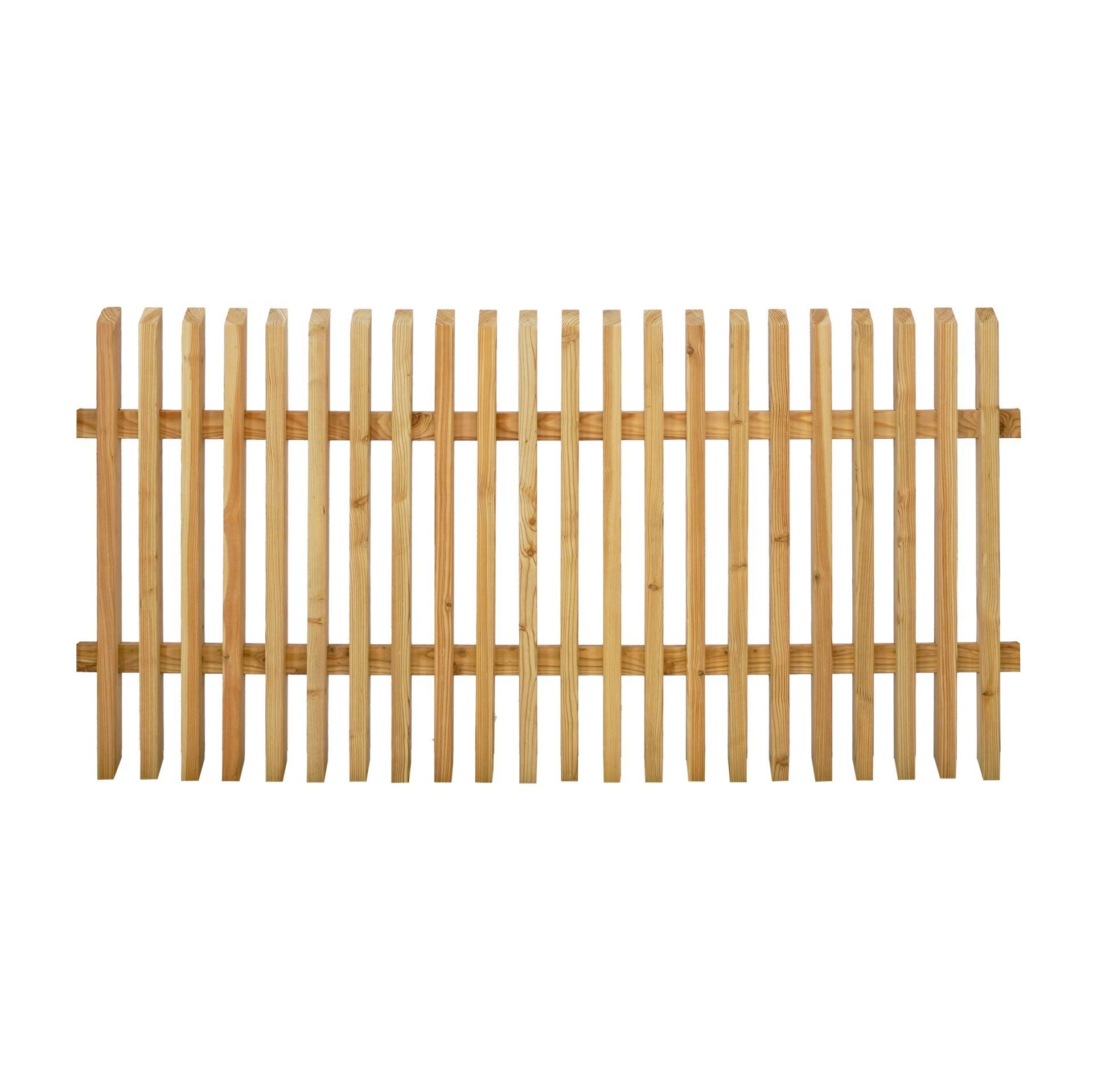 GartenLand Zaun Lattenzaun Wien abgeschrägt Lärche – Naturbelassen, (Set, Ohne Pfosten, 180x90 cm), Staketenoptik, Lärche