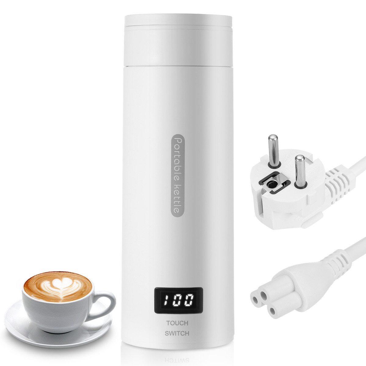 Reise-Wasserkocher 3-in-1-Wasserkocher, auslaufsicher, schnelles Aufheizen, 500 ml