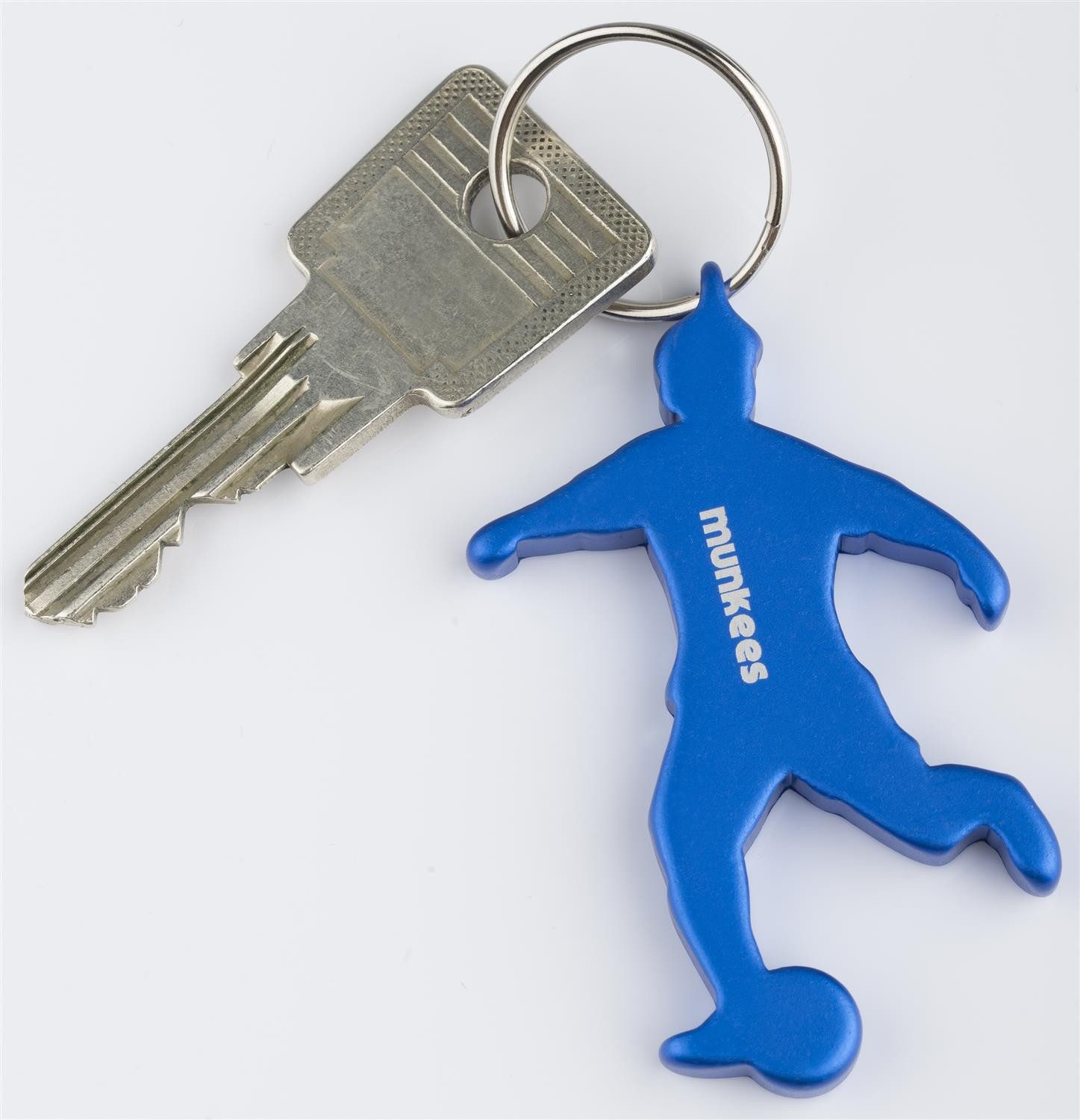 Munkees Flaschenöffner Fußballer-Anhänger Schlüsselanhänger aus eloxiertem Aluminium (Packung, 1-tlg), ultraleicht, robust & mit integriertem Flaschenöffner
