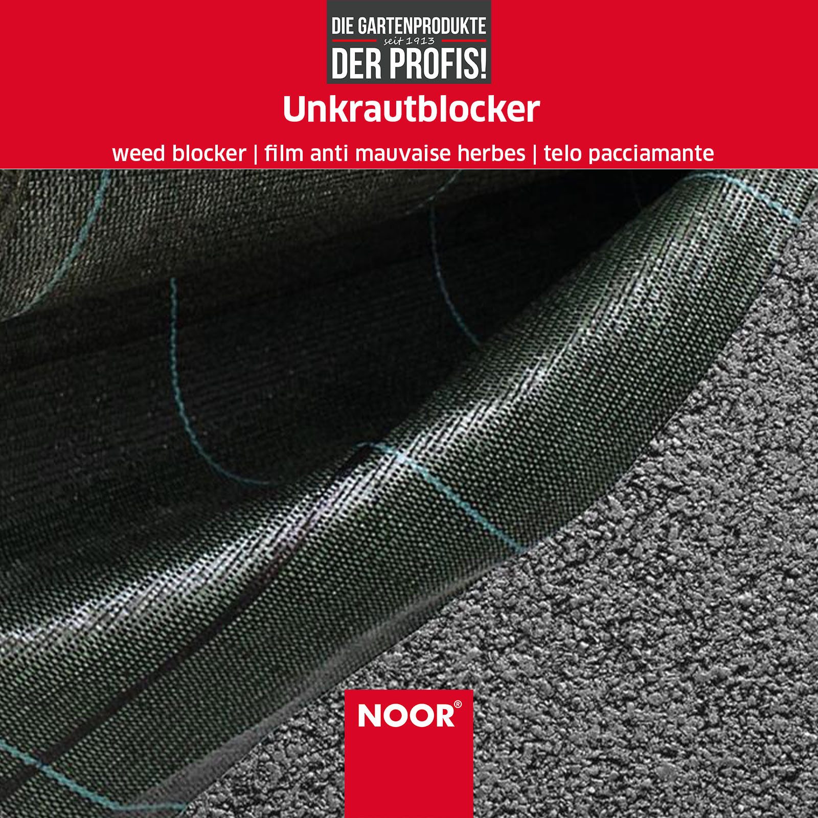 NOOR Unkrautvlies Unkrautblocker PP 105 g/m² - Unkraut Schutz ohne Chemie, UV-beständig - für Gartenwege, Terrasse und im Beet