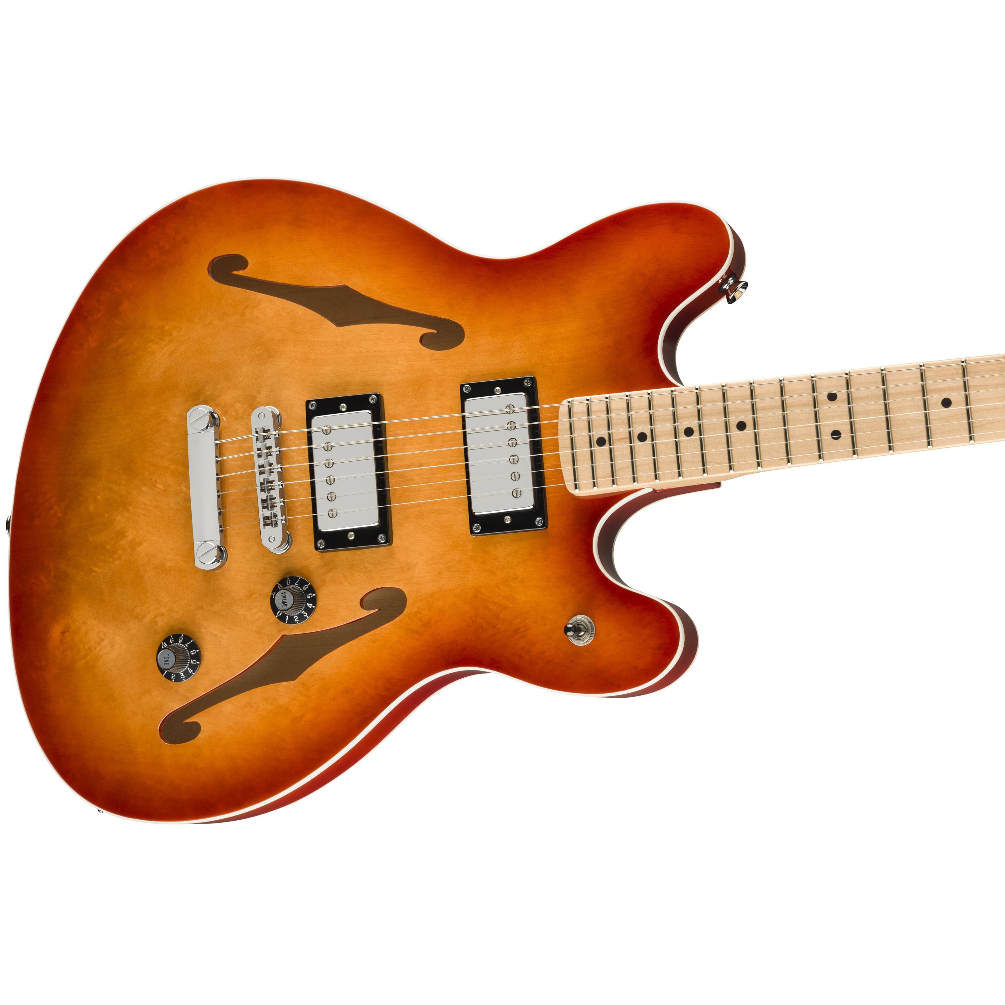 Squier E-Gitarre, E-Gitarren, Andere Modelle, Affinity Starcaster Deluxe SSB Sienna Sunburst - E-Gitarre