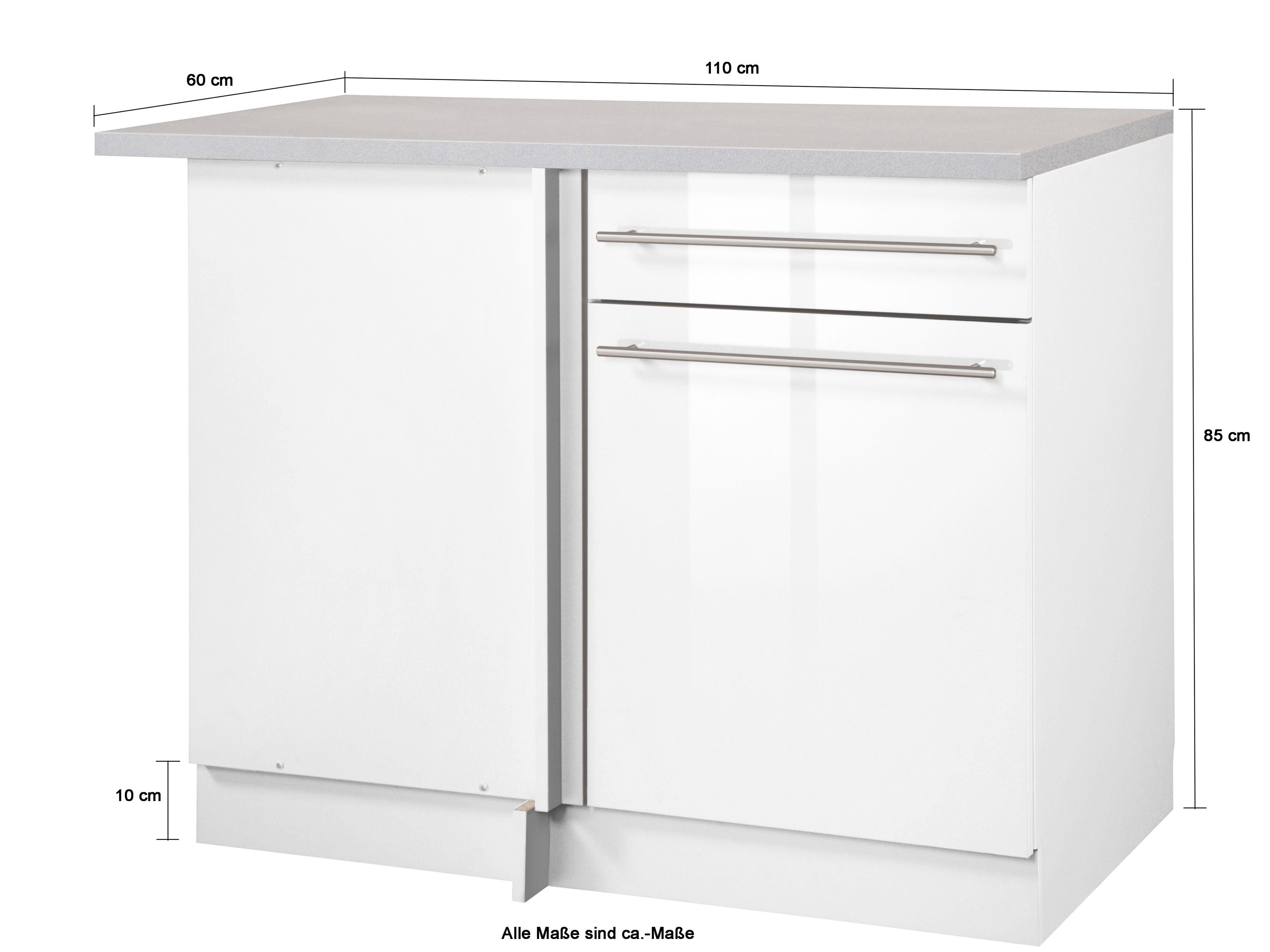 wiho Küchen Eckunterschrank Chicago 110 cm breit, für eine optimale Raumnutzung