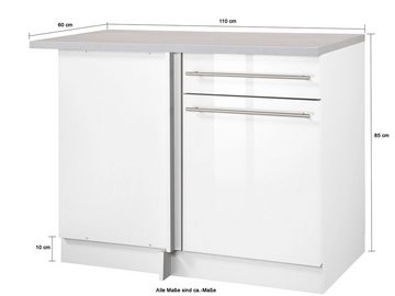 wiho Küchen Eckunterschrank Chicago 110 cm breit, für eine optimale Raumnutzung