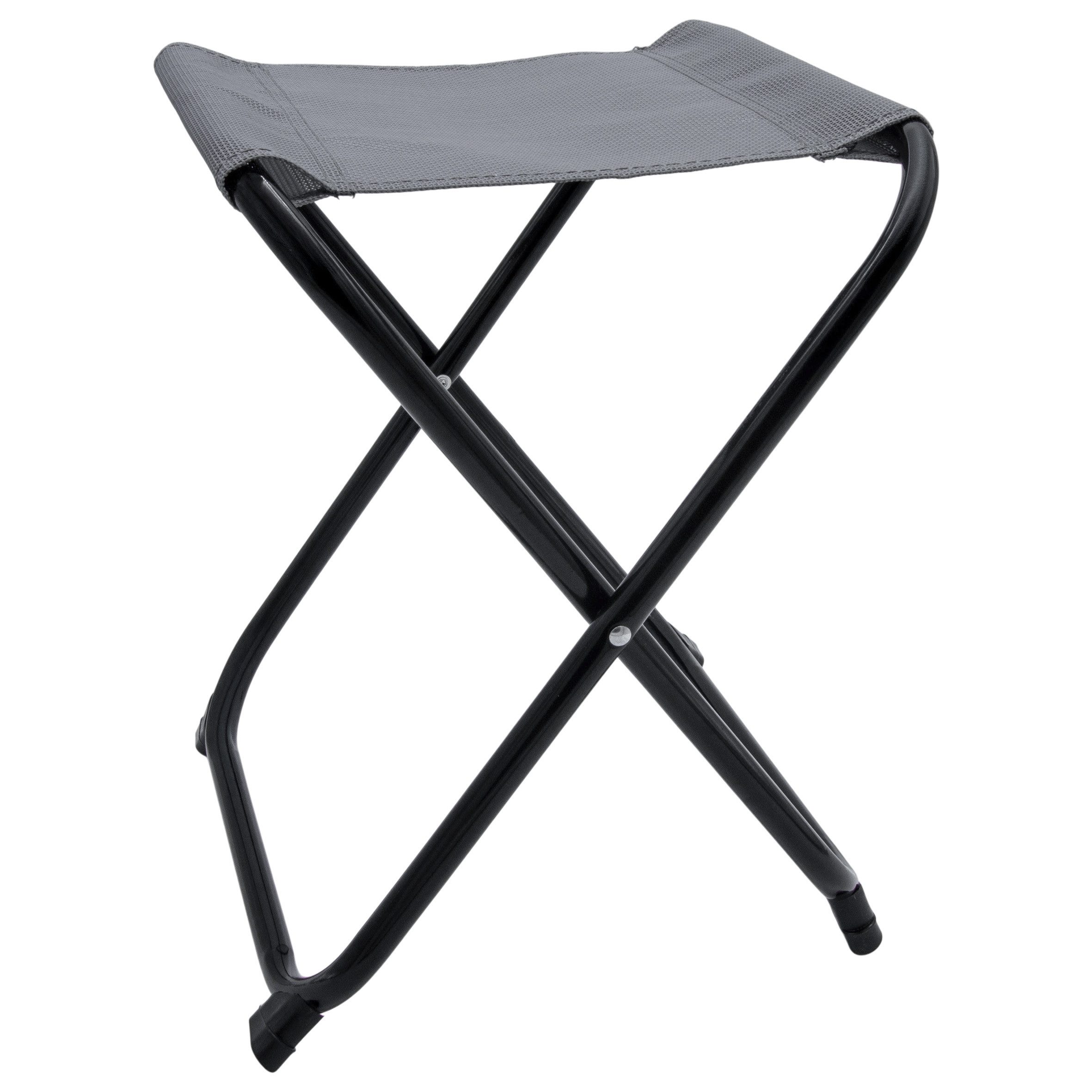 Spetebo Angelhocker Metall Klapphocker grau - 36 x 32 cm (Stück, 1 St., Falthocker), Robuster faltbarer Hocker mit Metall Gestell