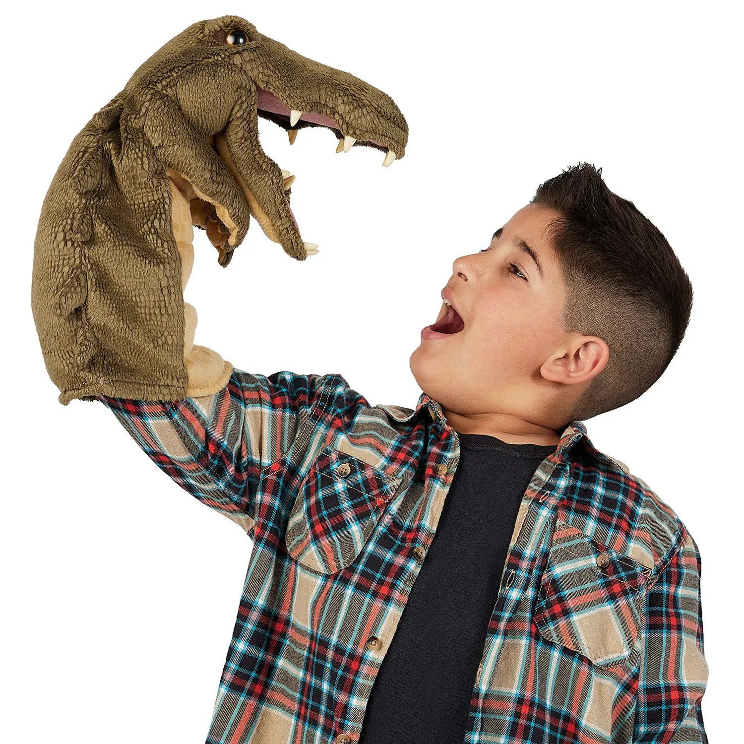 Folkmanis Handpuppen Handpuppe Folkmanis Handpuppe Krokodil Puppenbühne Aligator Dino 3233 (Packung)