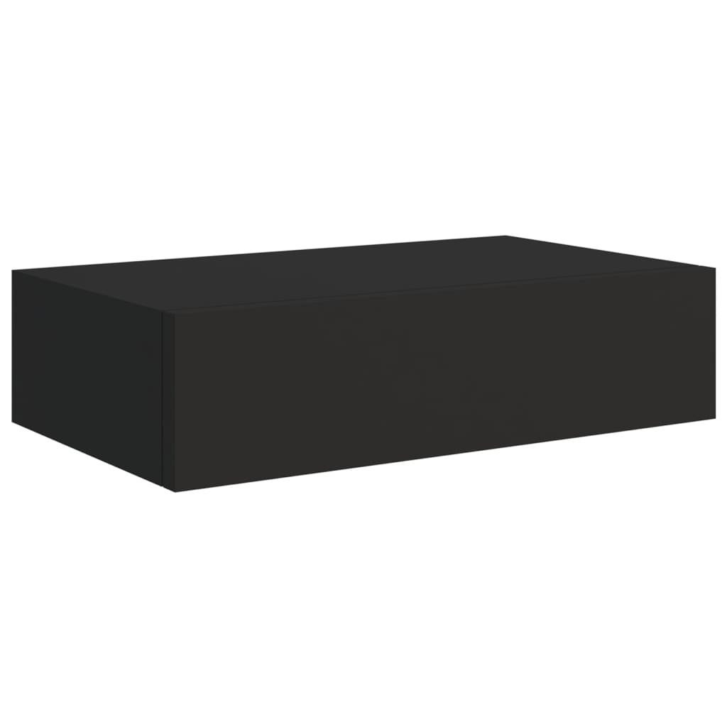 furnicato Wandregal Wandregale Schubladen 40x23,5x10 cm 2 MDF Stk. mit Schwarz