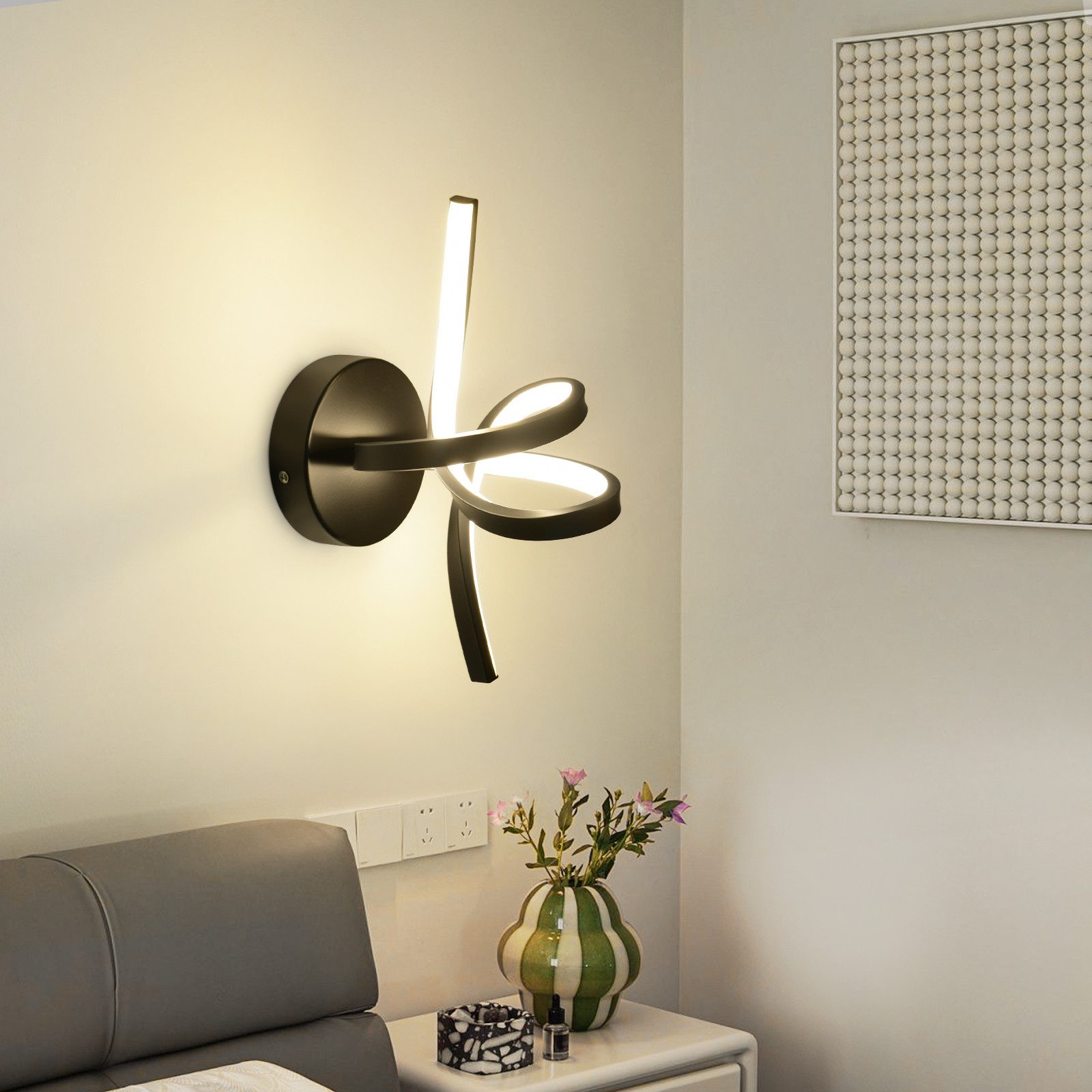 Glitzerlife Wandlampe Led Wandleuchte Innen Weiß - Wand Lampe Für Treppenhaus Flur Wohnzimmer Schlafzimmer Badezimmer 7W Modernes Design Wandleuchten Warmweiß 3000K_voghion.com