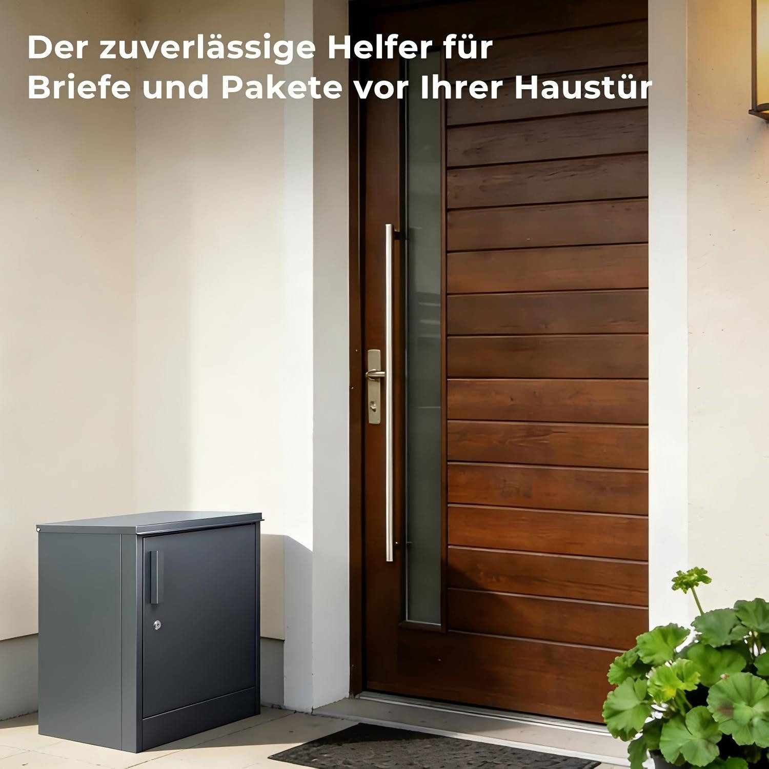 Zedelmaier Paketbox Paketbox, Großes Paketfach Anthrazit zur Wandmontage, inkl.4 SCHL.